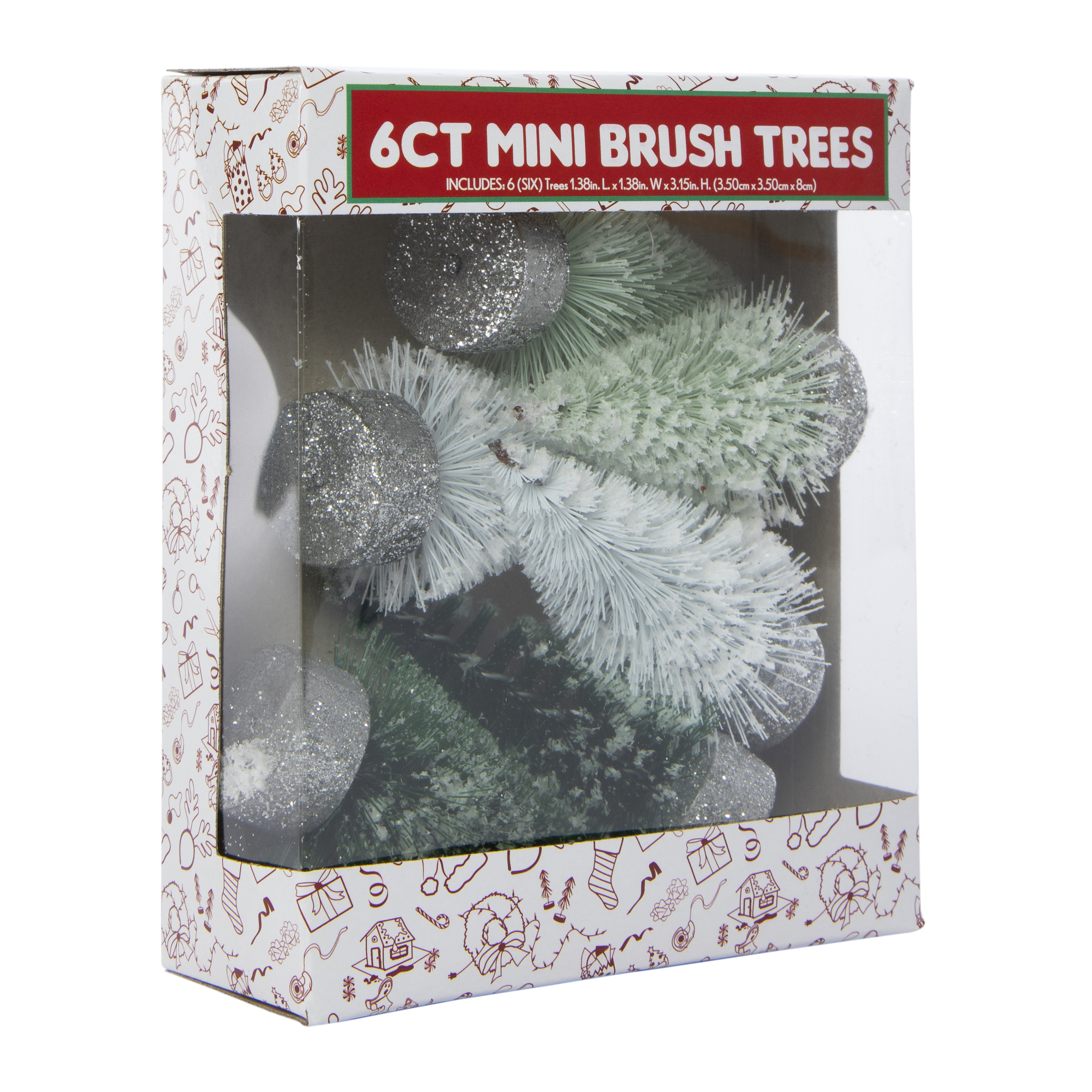 Mini Bottle Brush Trees 6-Count
