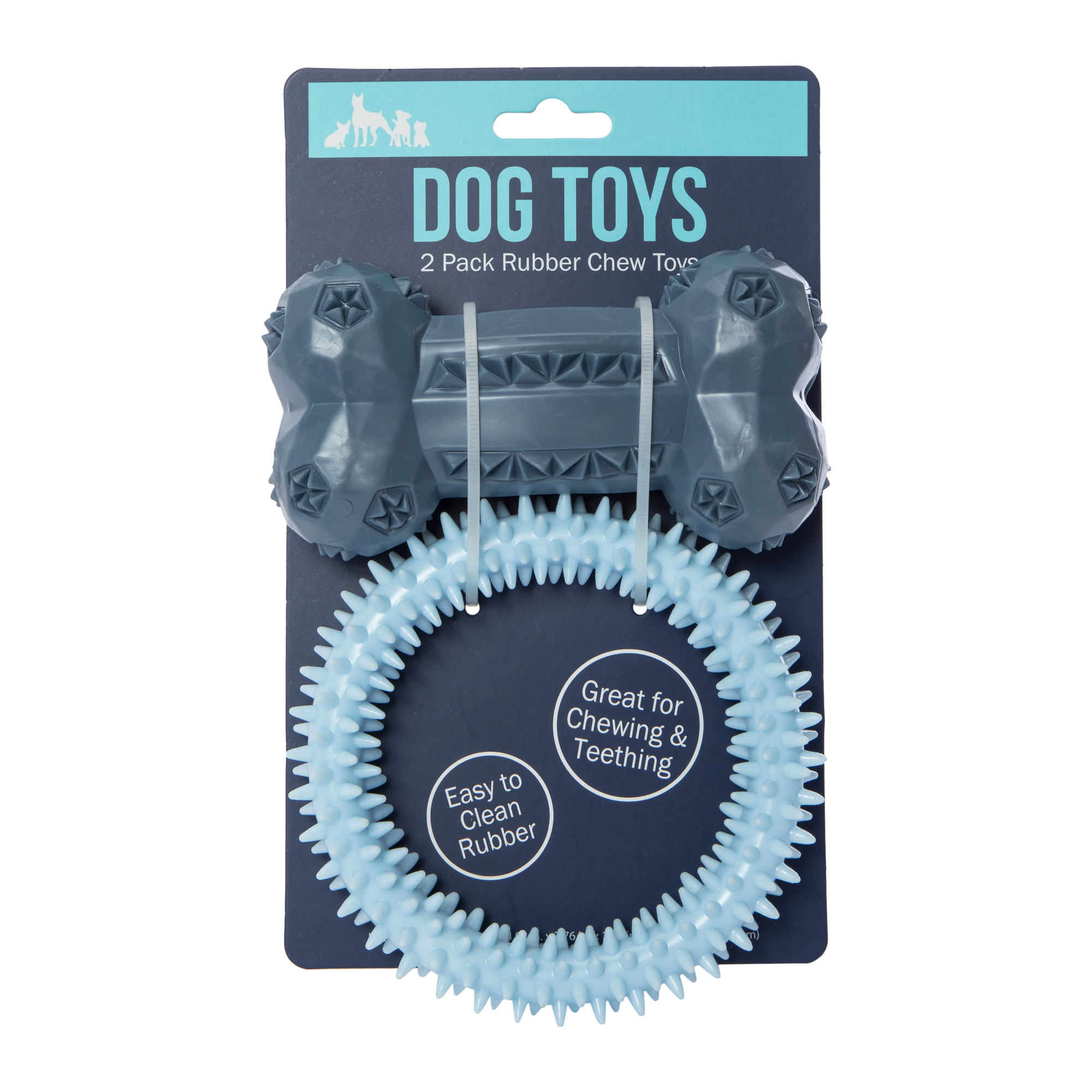 Rubber Chew Dog Toy 2-Pack