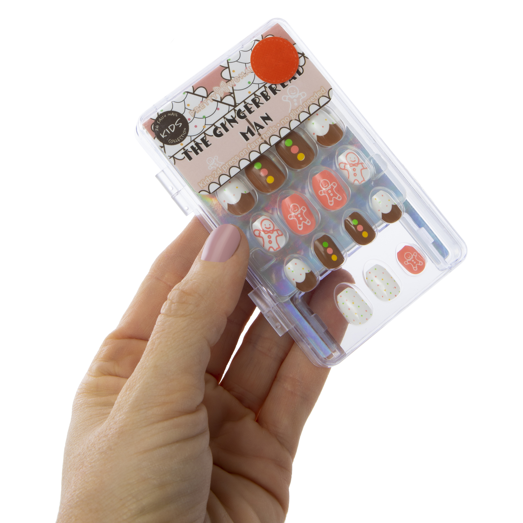 Kids Holiday Pretty Woman Press On Faux Nails 24-Piece Set