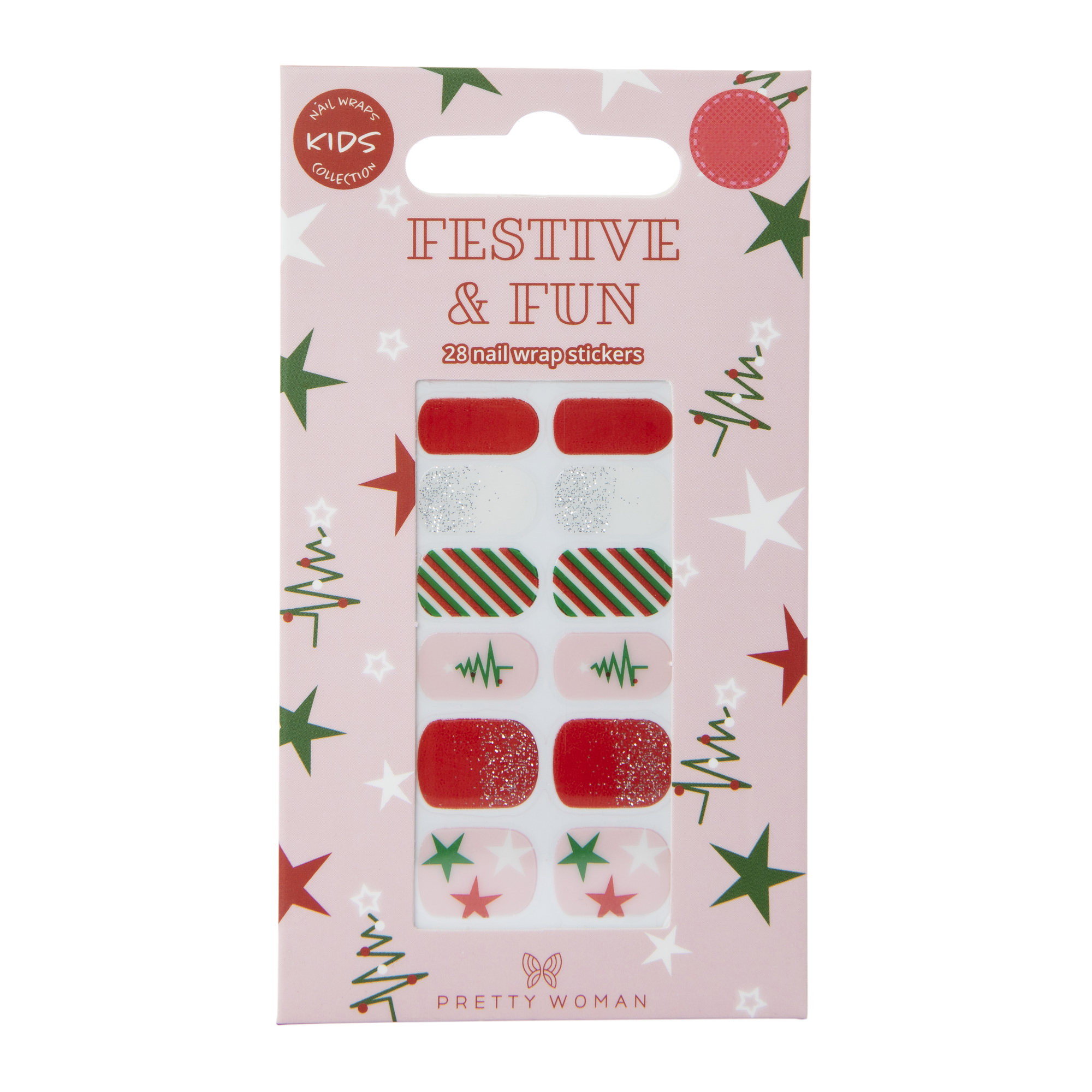 Kids Pretty Woman Holiday Nail Wraps 24-Piece
