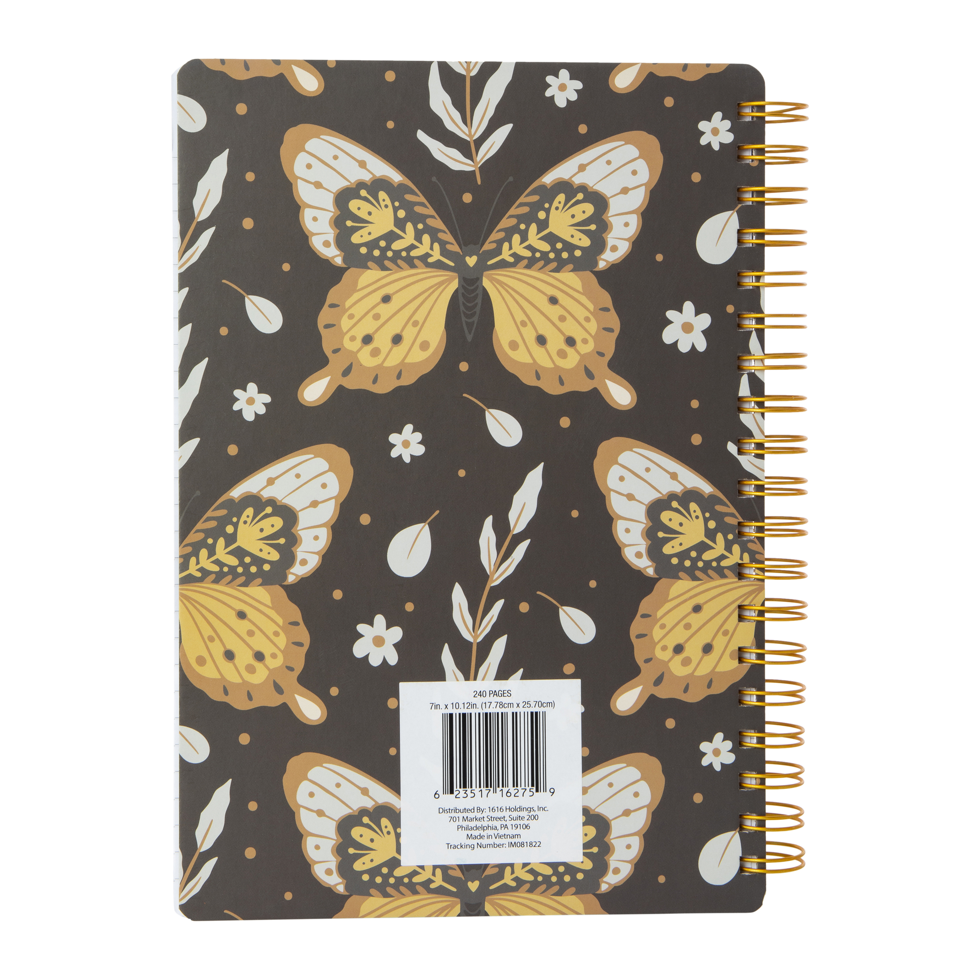Moth Twin Wire Spiral Bound Journal 7in x 10in