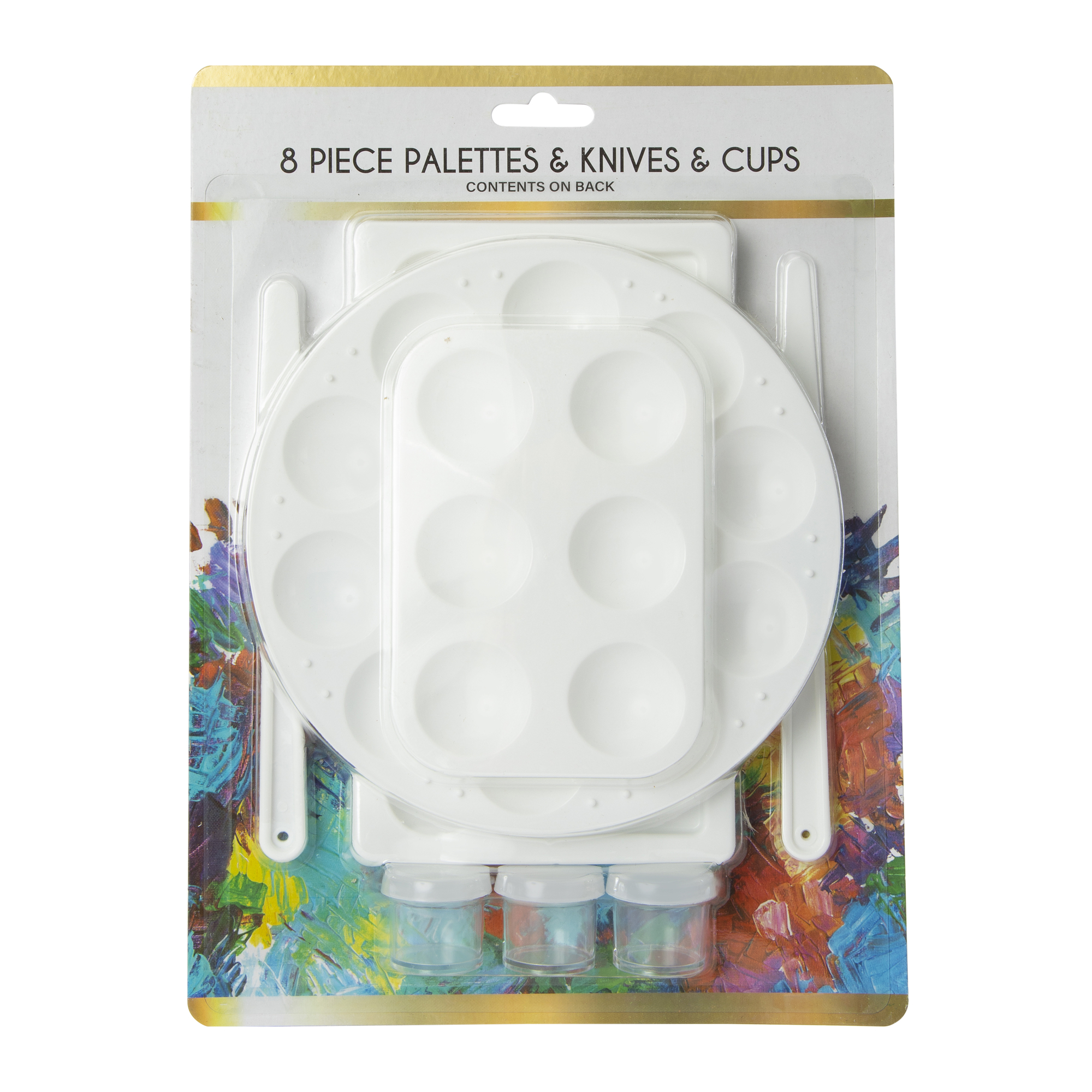 Artist Palettes, Paint Knives & Jars 8-Piece Set