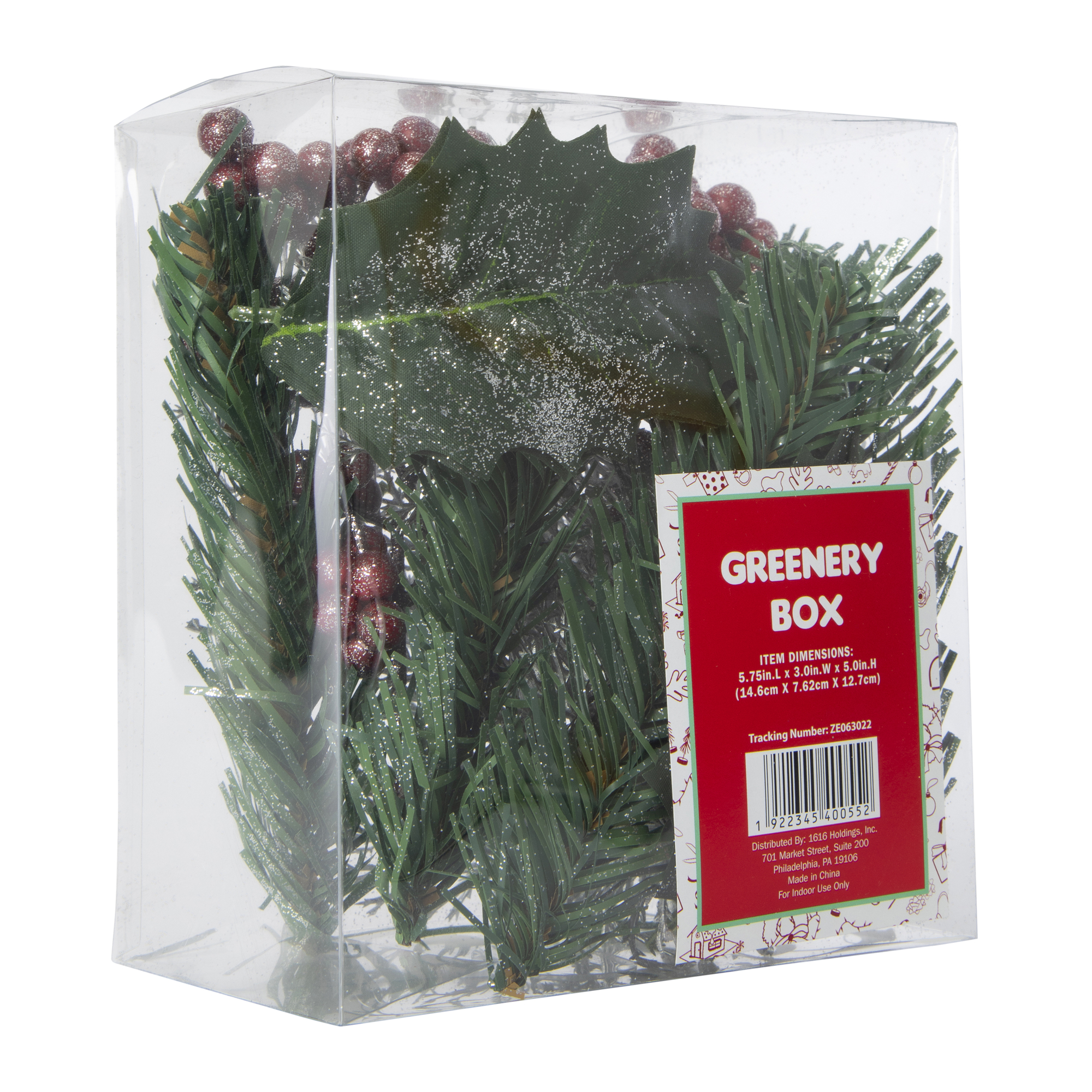 Faux Christmas Greenery Decor 5.8in x 5in