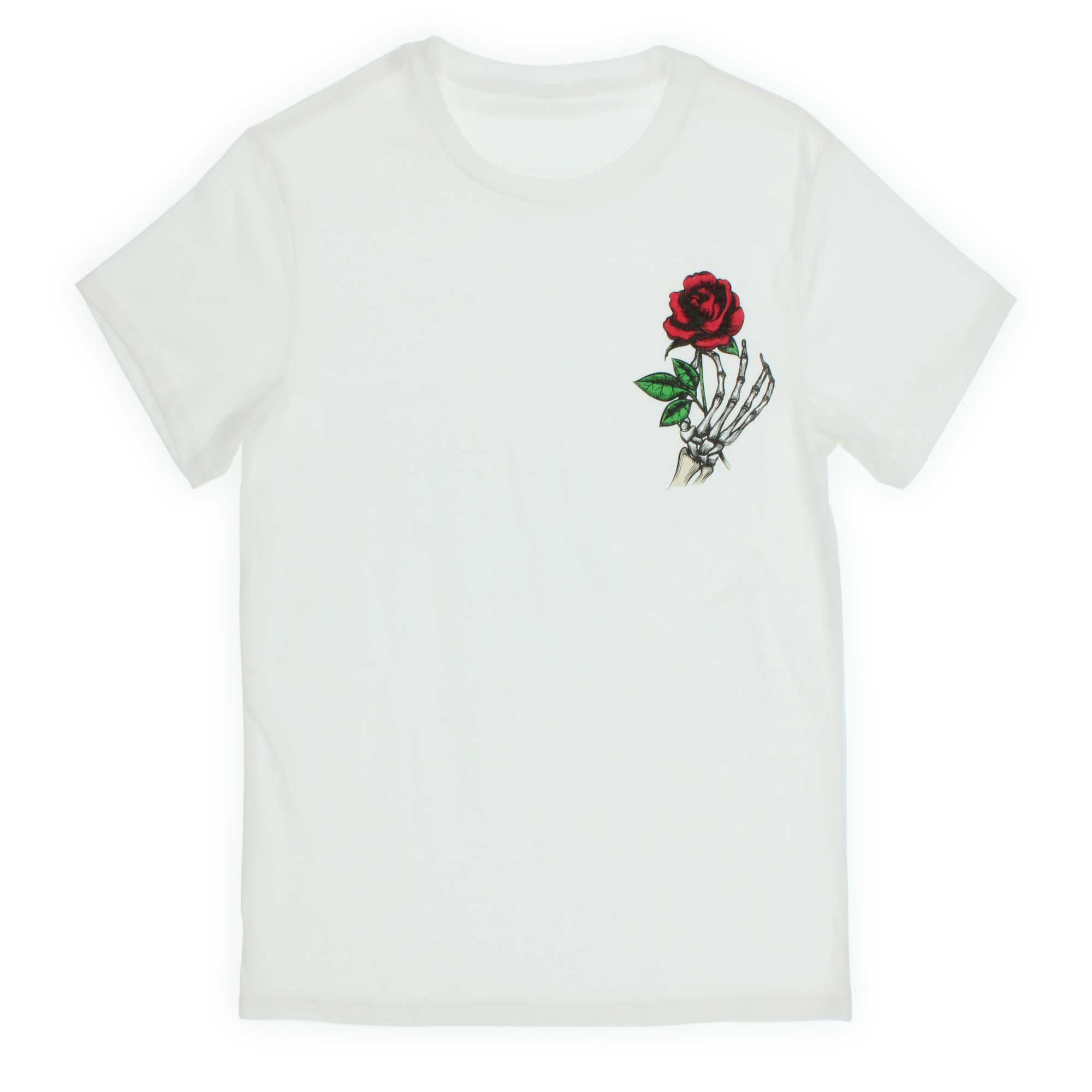 Skeleton Hand With Rose Graphic Tee