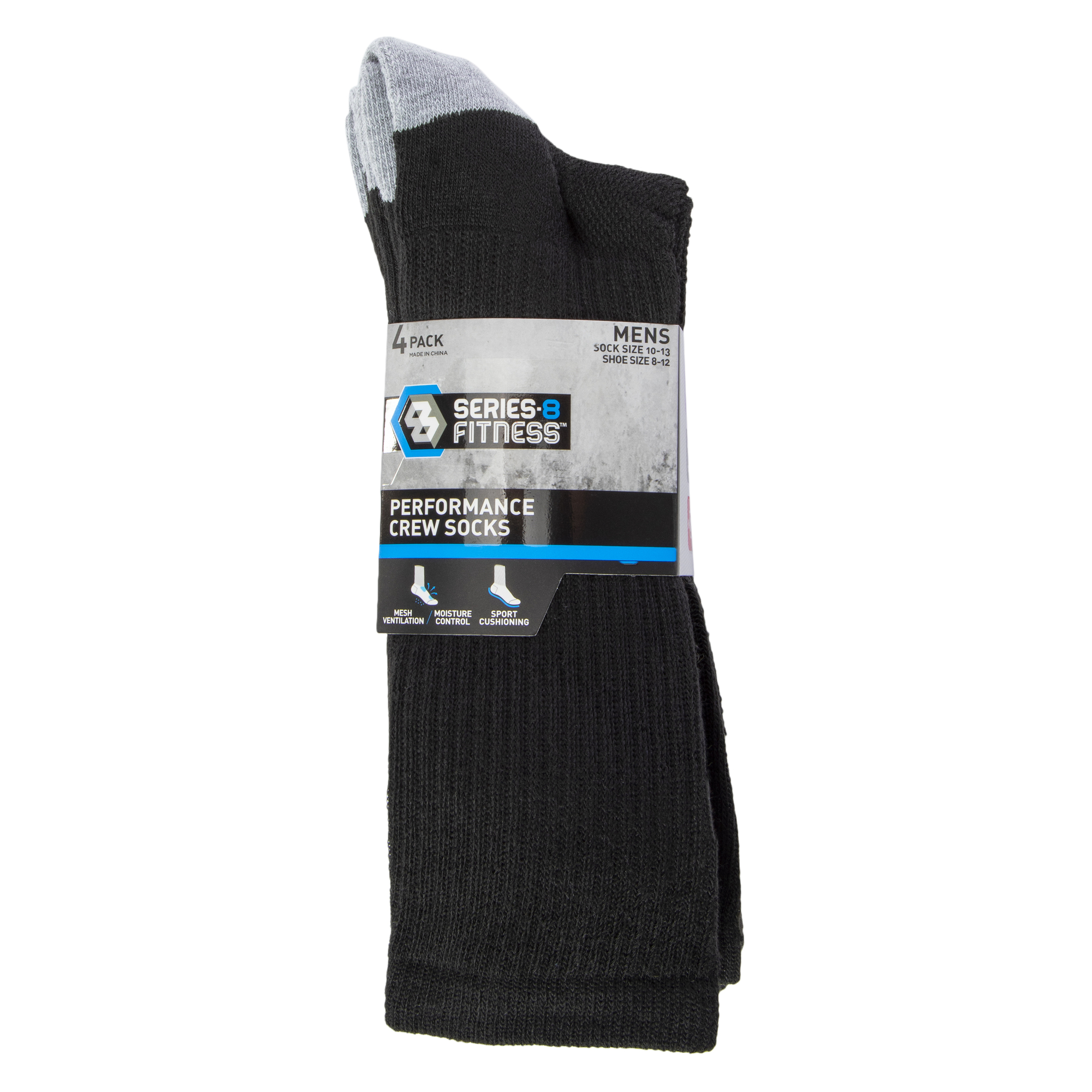 Series 8 Fitness™ Mens Performance Crew Socks 4-Pack