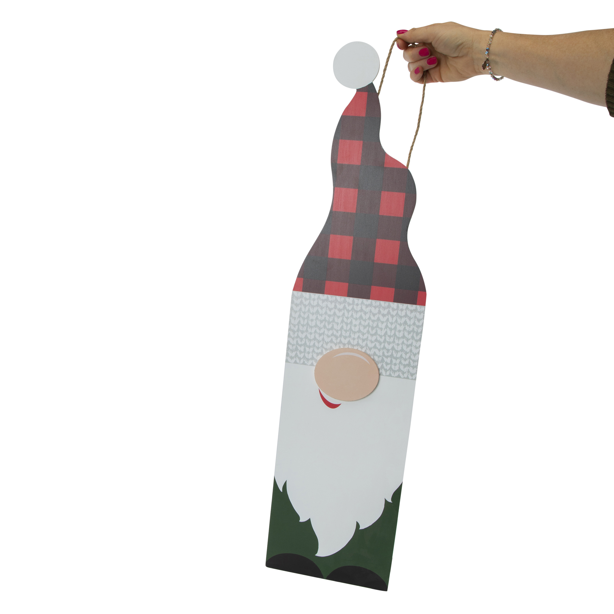 Christmas Gnome Wooden Porch Board 31in x 7.5in