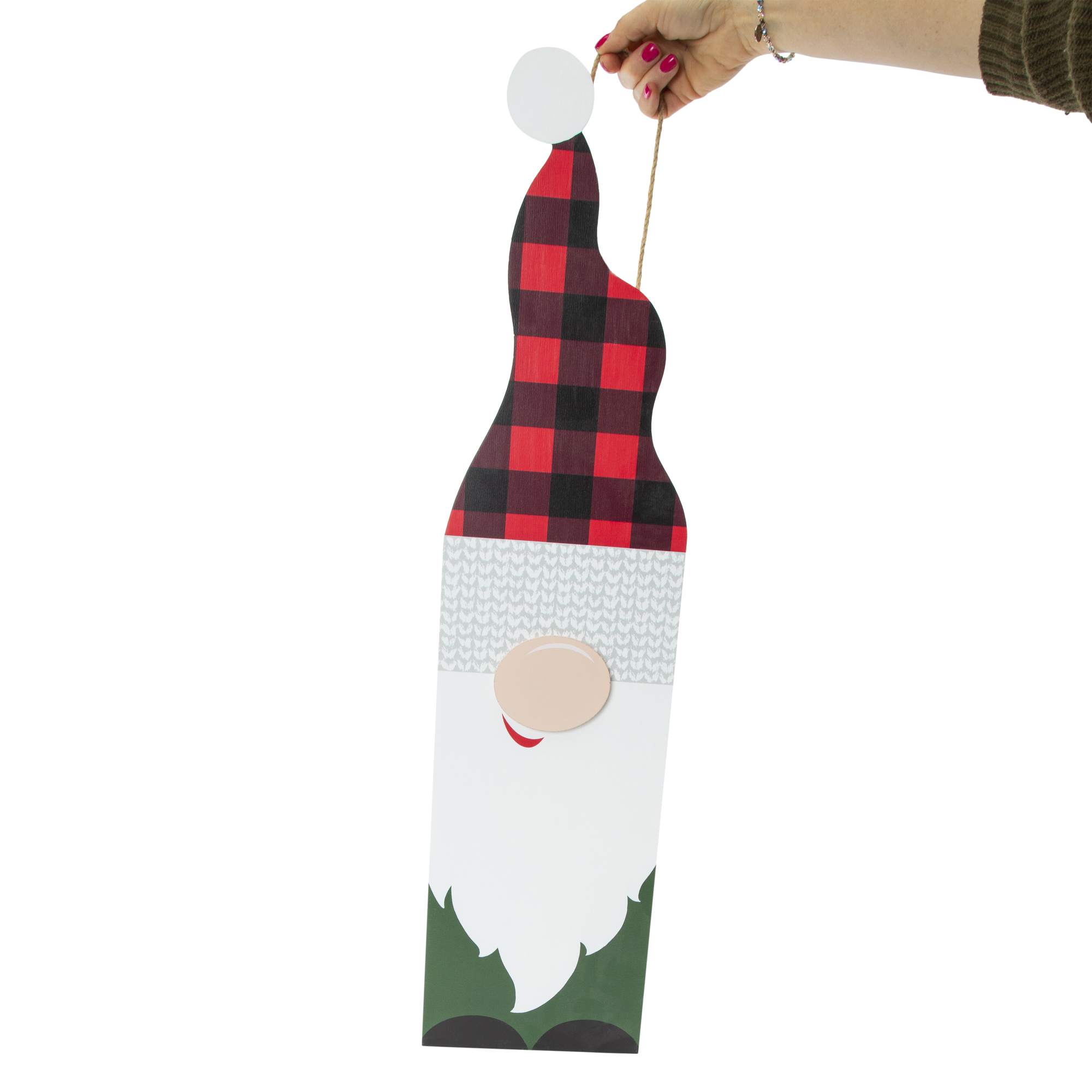 Christmas Gnome Wooden Porch Board 31in x 7.5in