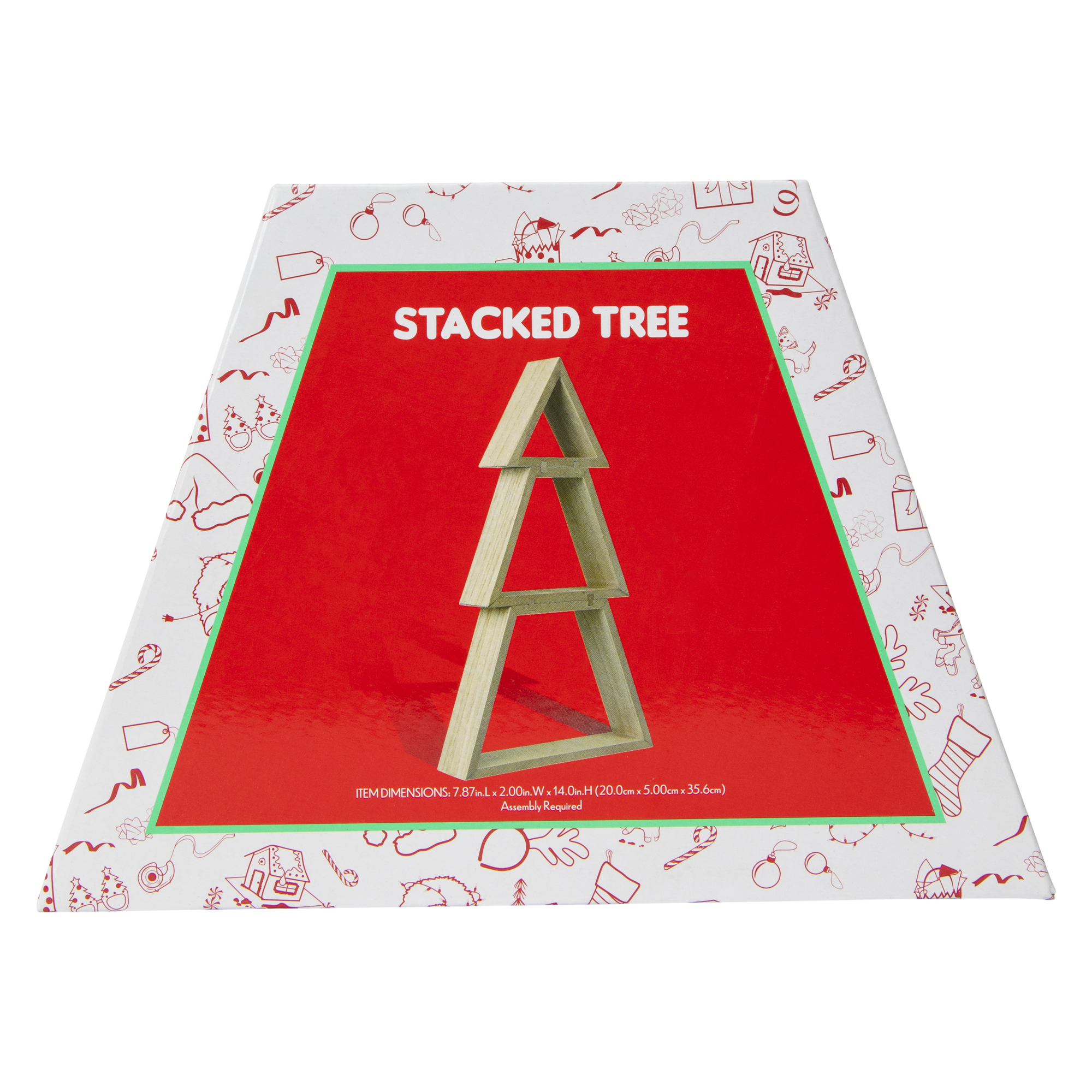 Stacked Wood Tabletop Christmas Tree 14in