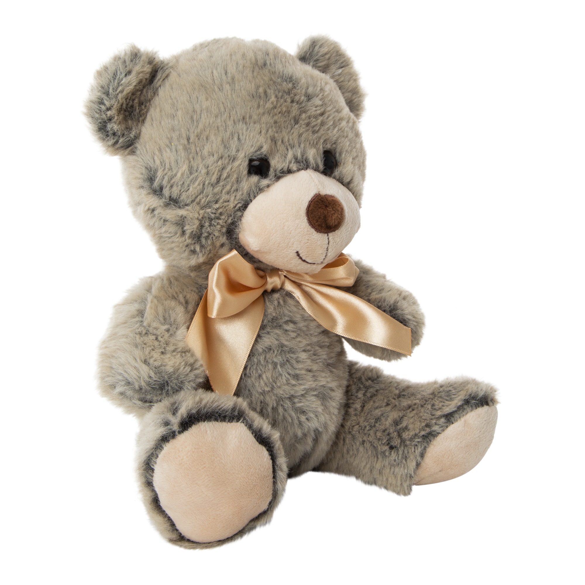 Fuzzy Teddy Bear With Bow 9.5in
