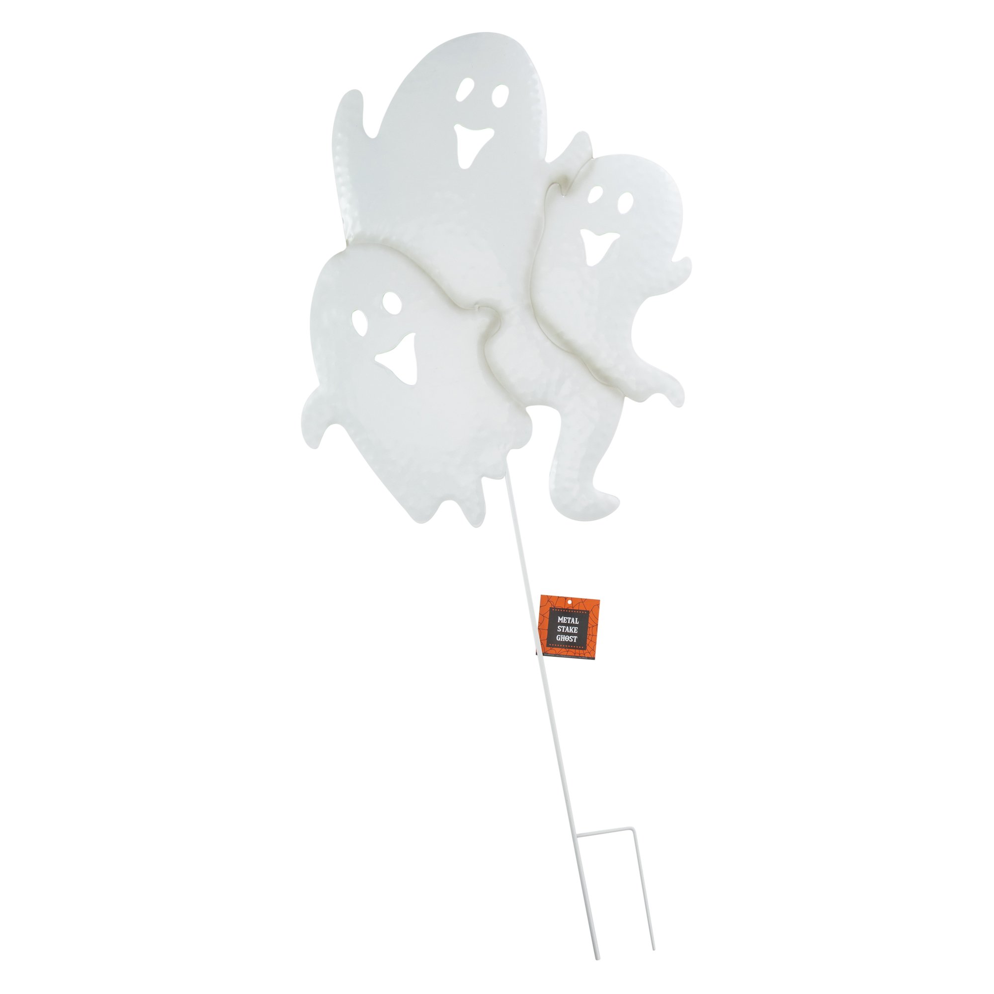 Stacked Ghost Metal Lawn Stake 21.5in