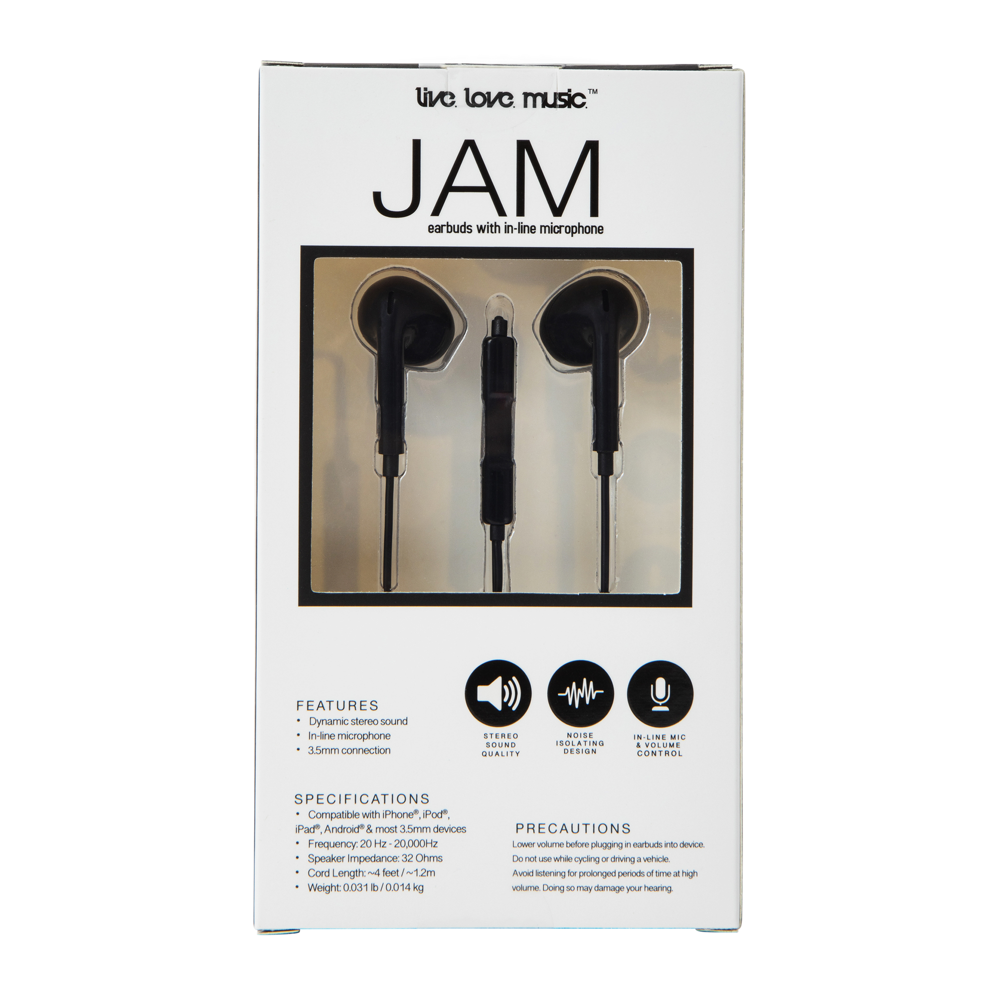 Jam Earbuds With in-Line Microphone