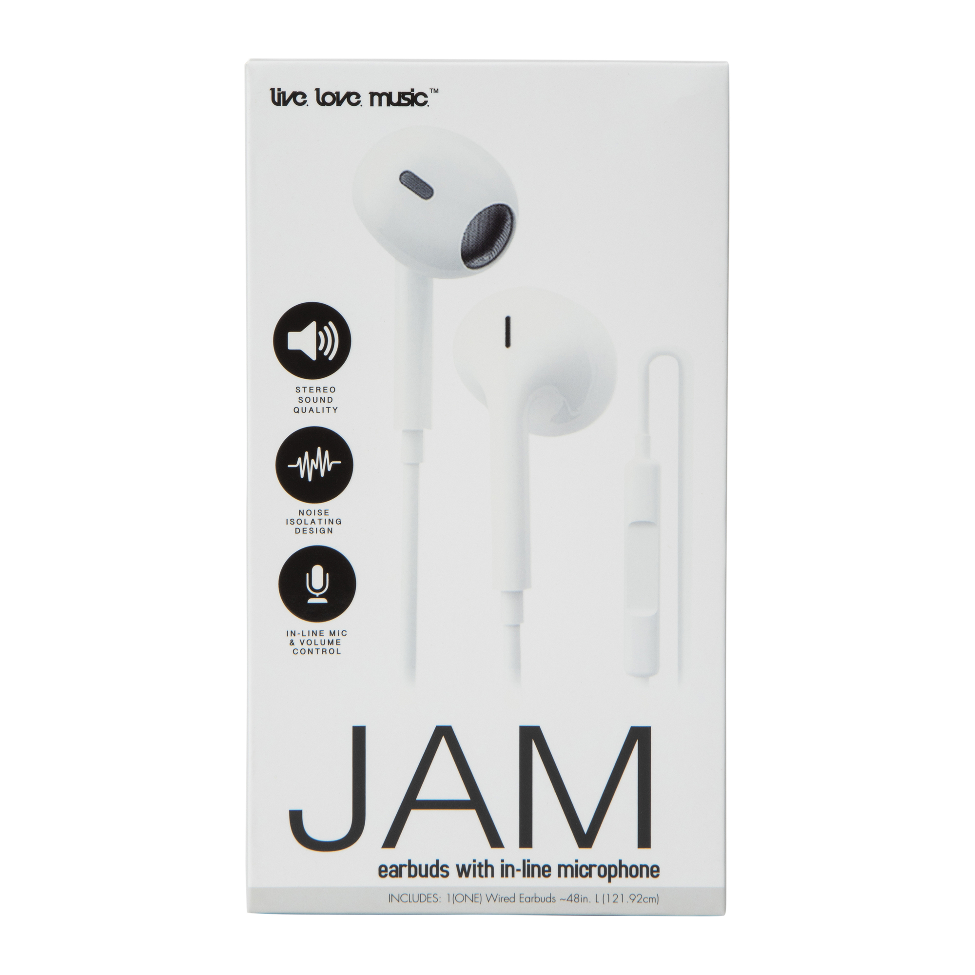 Jam Earbuds With in-Line Microphone - White