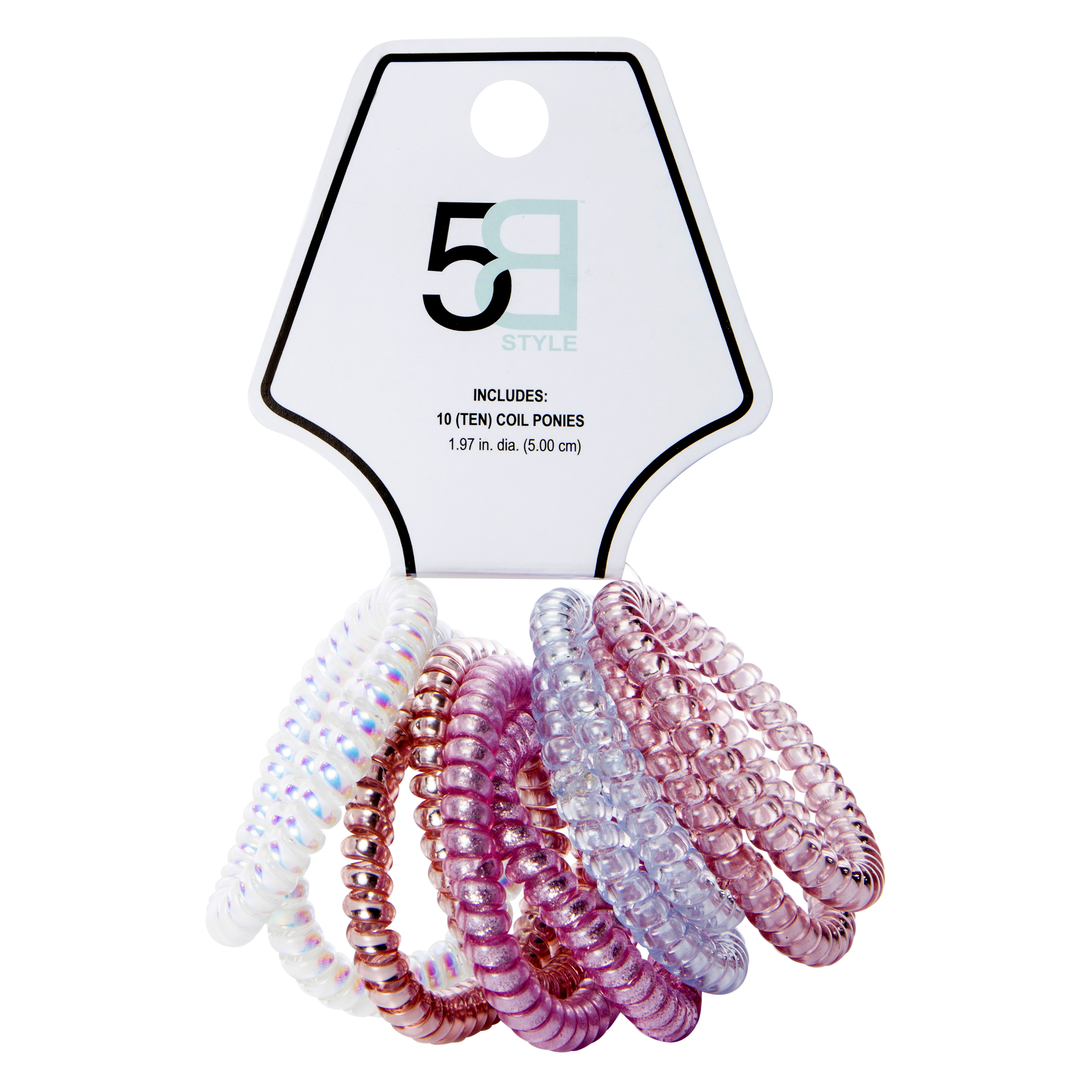 Metallic Hair Coils 10-Pack - Pink