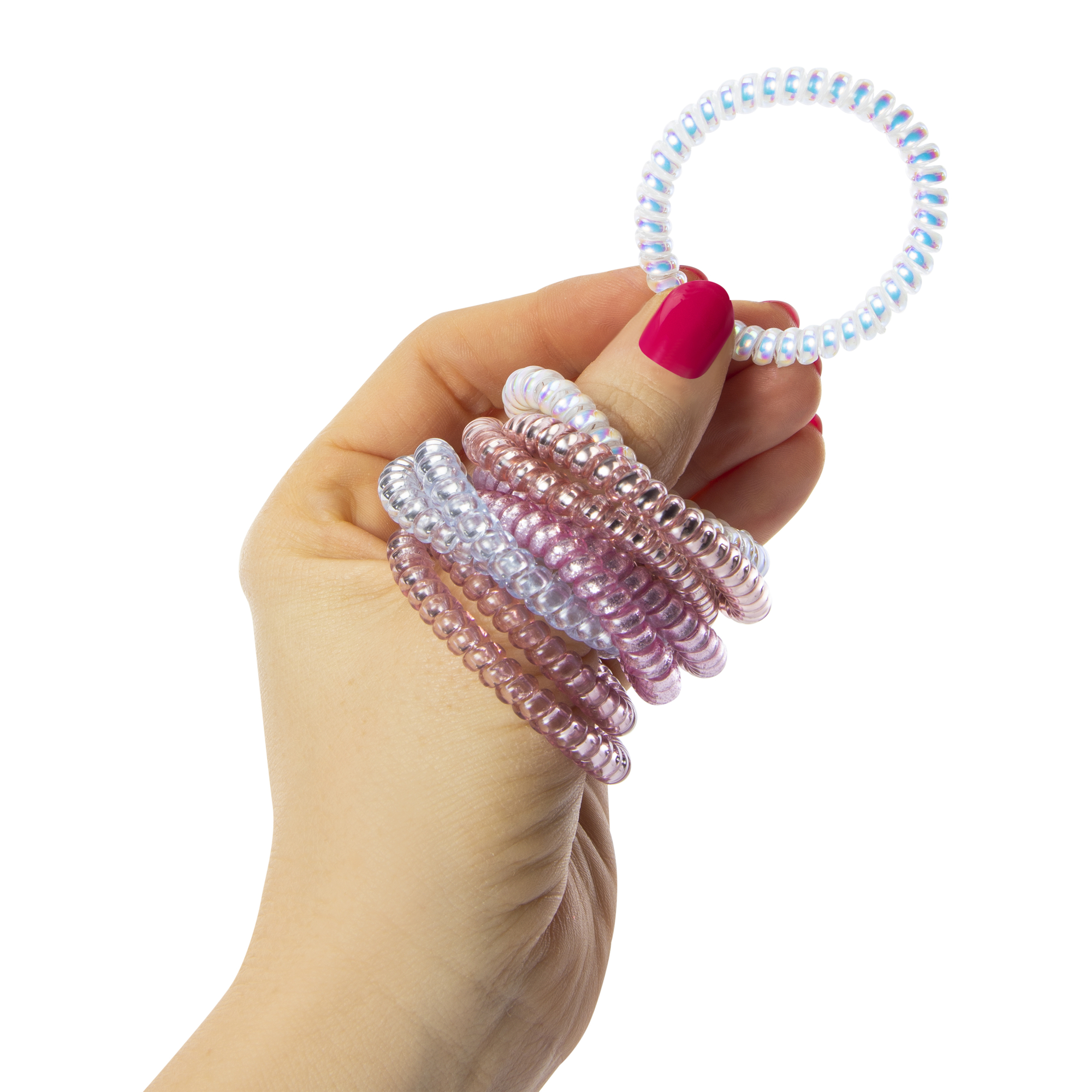 Metallic Hair Coils 10-Pack - Pink