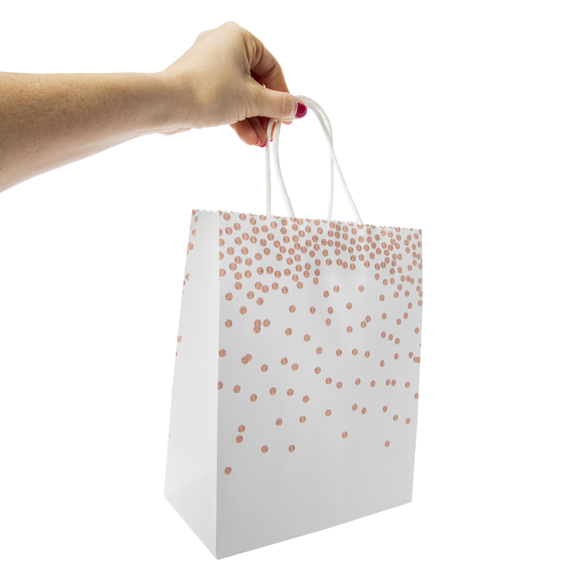 Medium Decorative Kraft Bags 10in x 7.95in 6-Count - Rose Gold