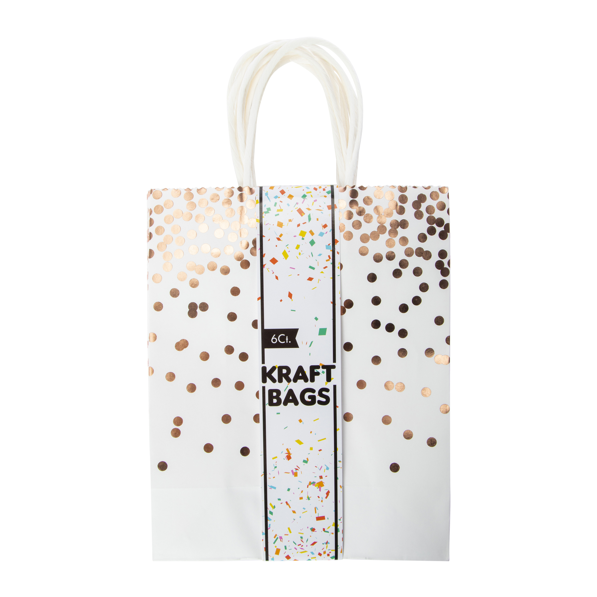 Medium Decorative Kraft Bags 10in x 7.95in 6-Count - Rose Gold