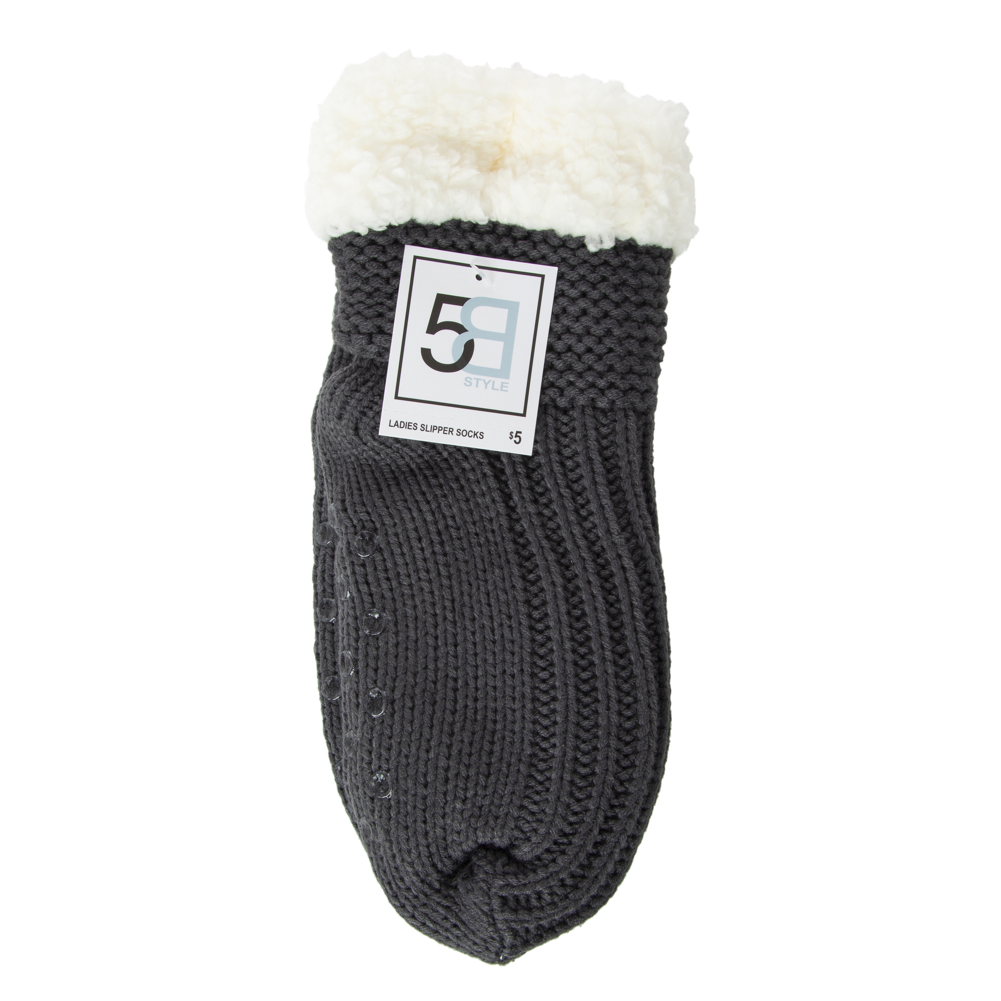 Ladies Knit Sherpa Bootie Cabin Socks