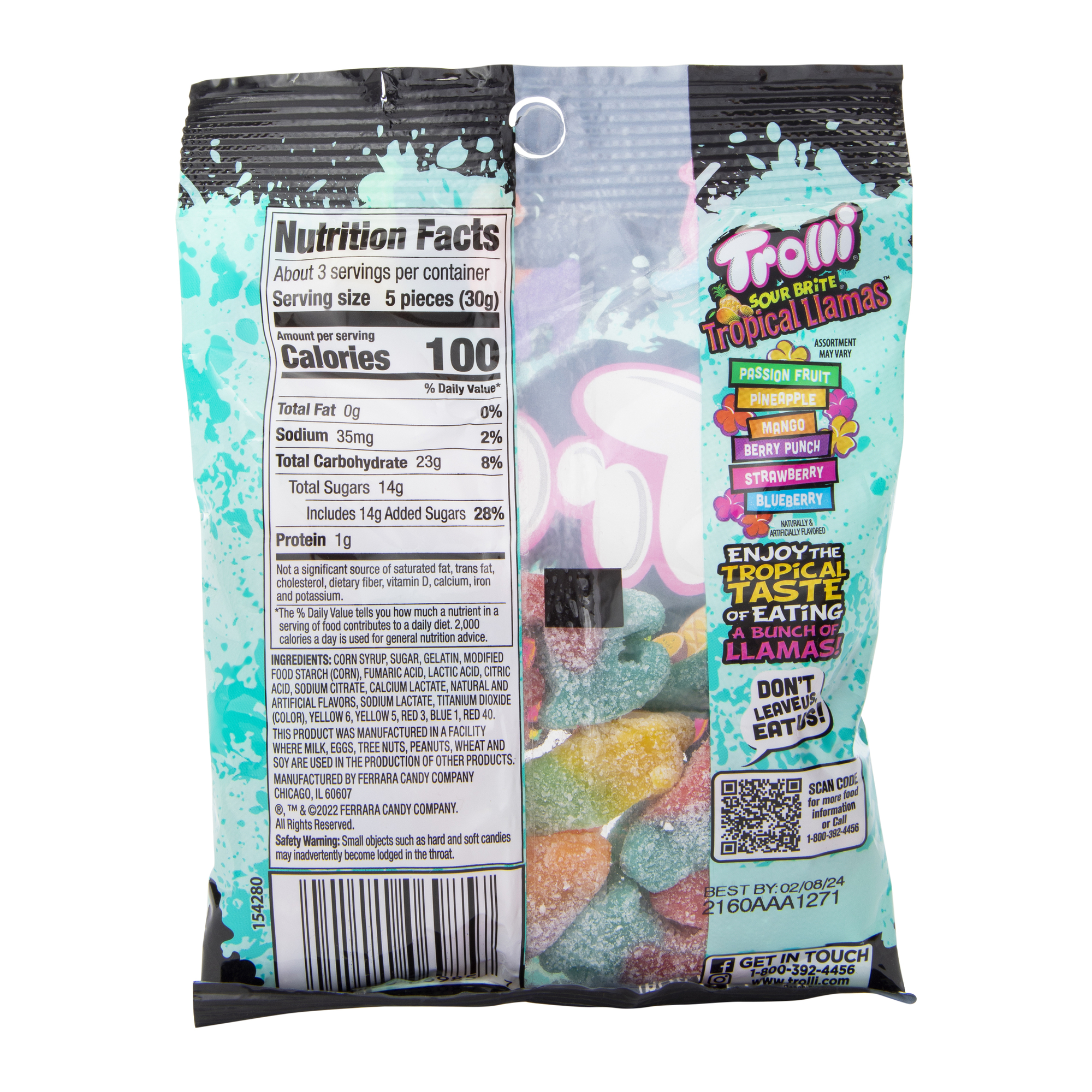 Trolli® Sour Brite Tropical Llamas Gummy Candy 3oz