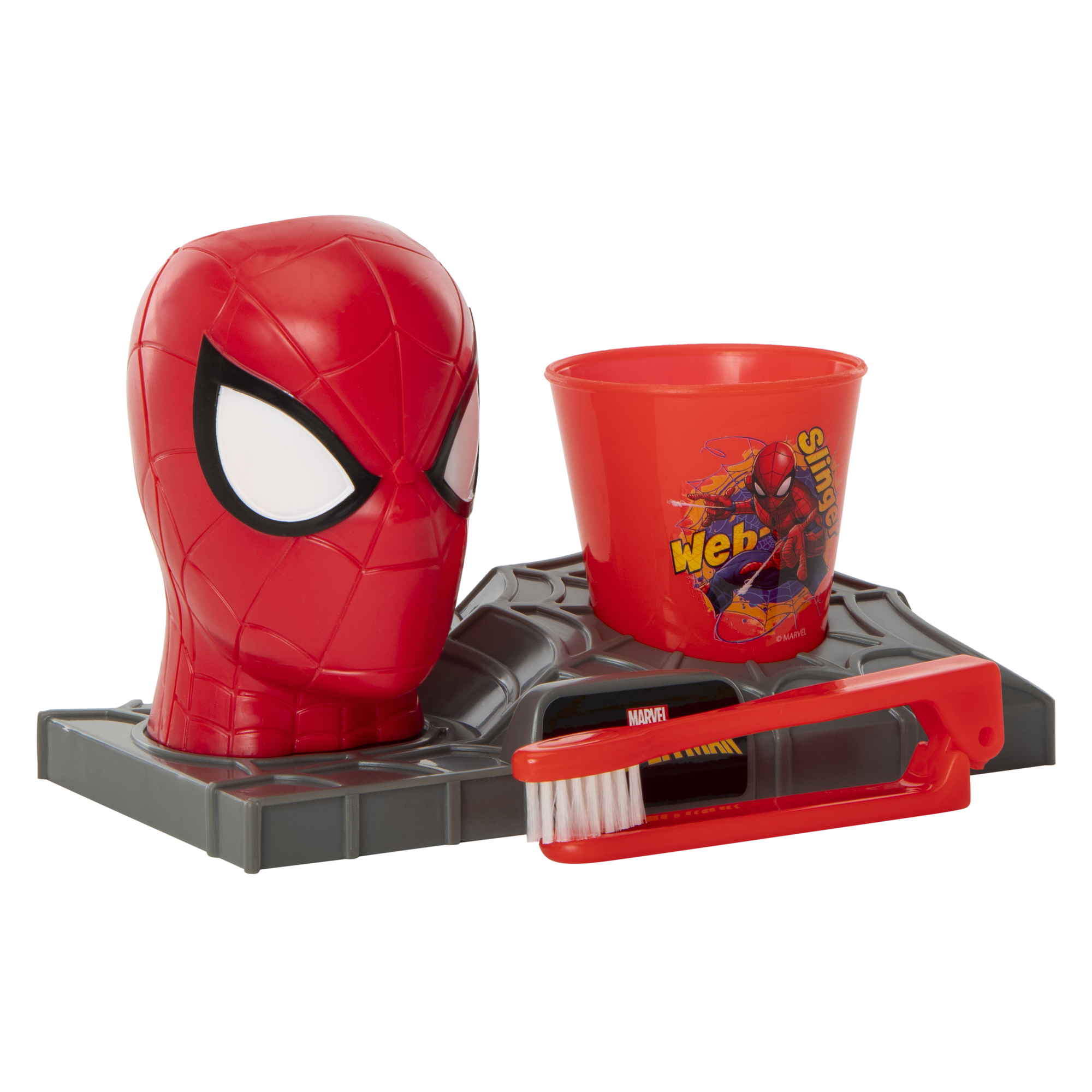 Fun Character Kid's Toothbrush Set 3-Piece - Spider-Man