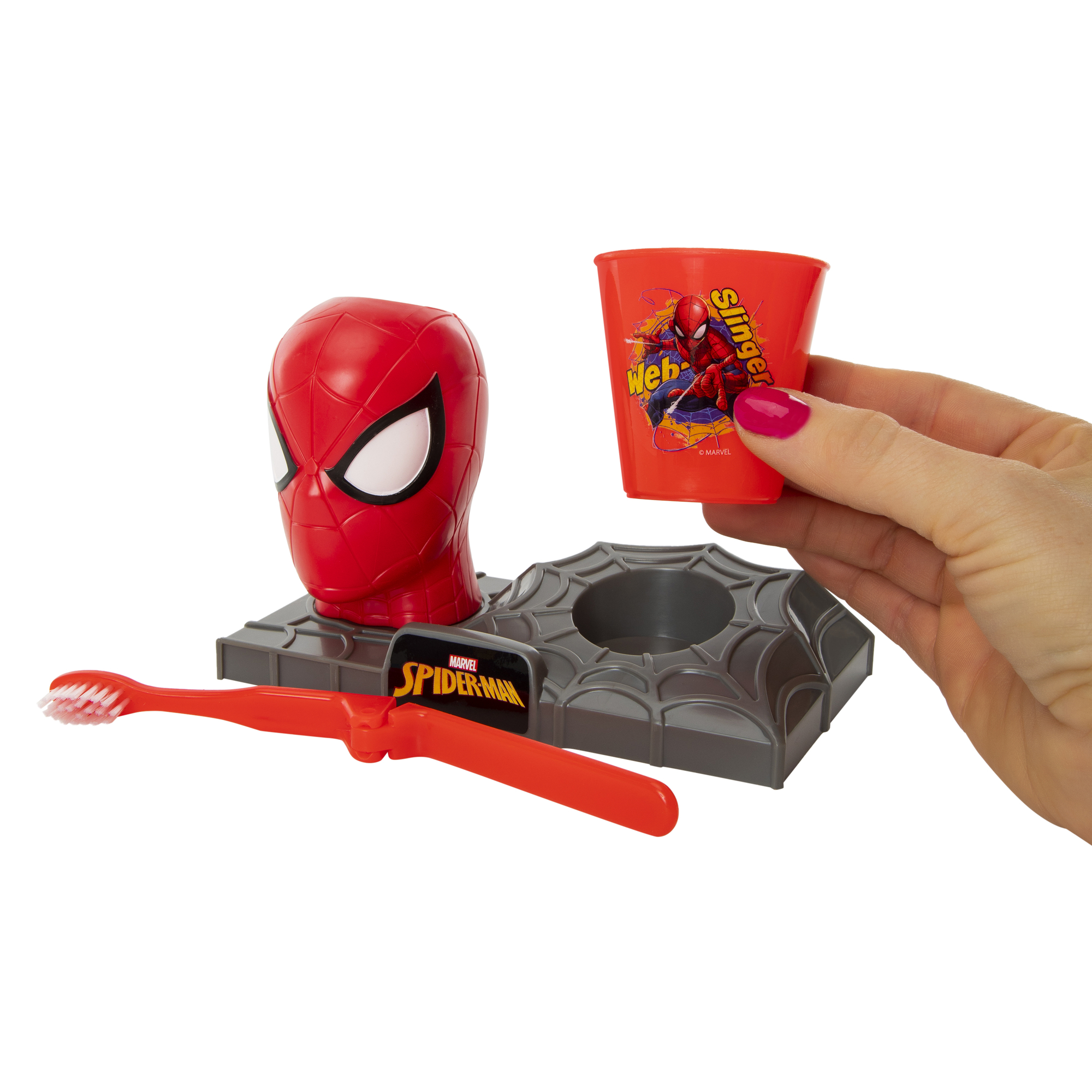 Fun Character Kid's Toothbrush Set 3-Piece - Spider-Man