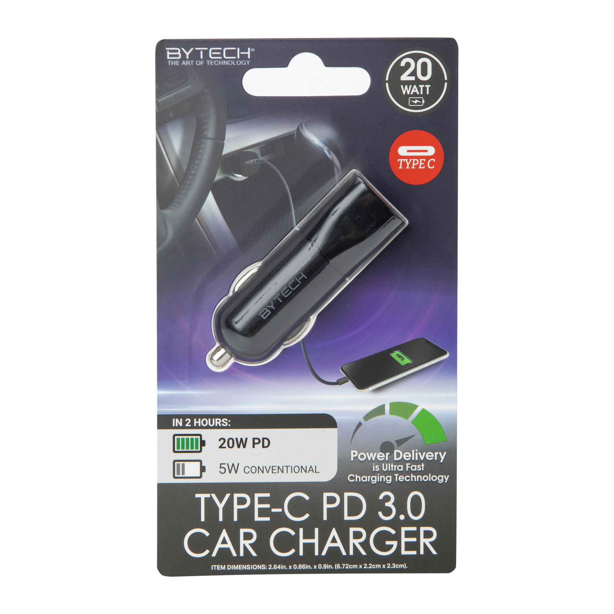 20W USB-C Pd 3.0 Ultra Fast Car Charger