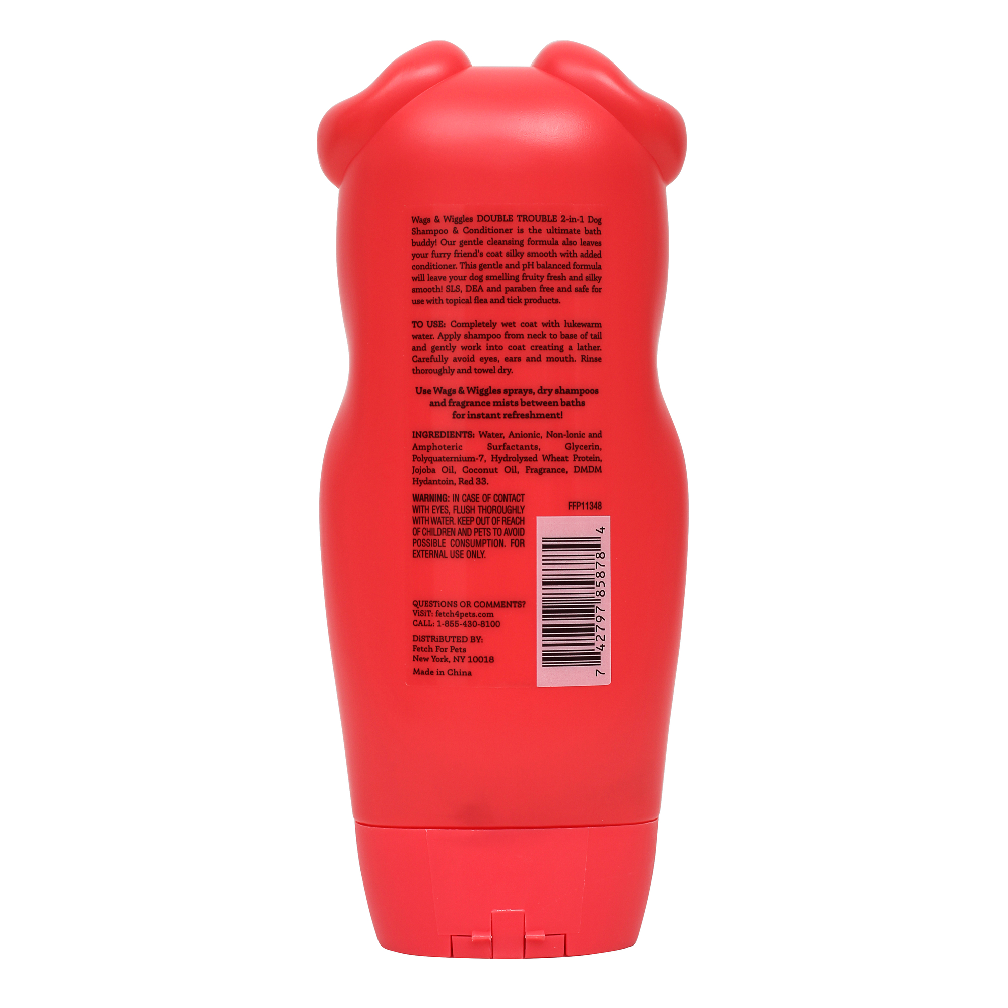 Wags & Wiggles Wild Watermelon Double Trouble 2-in-1 Dog Shampoo & Conditioner 16oz