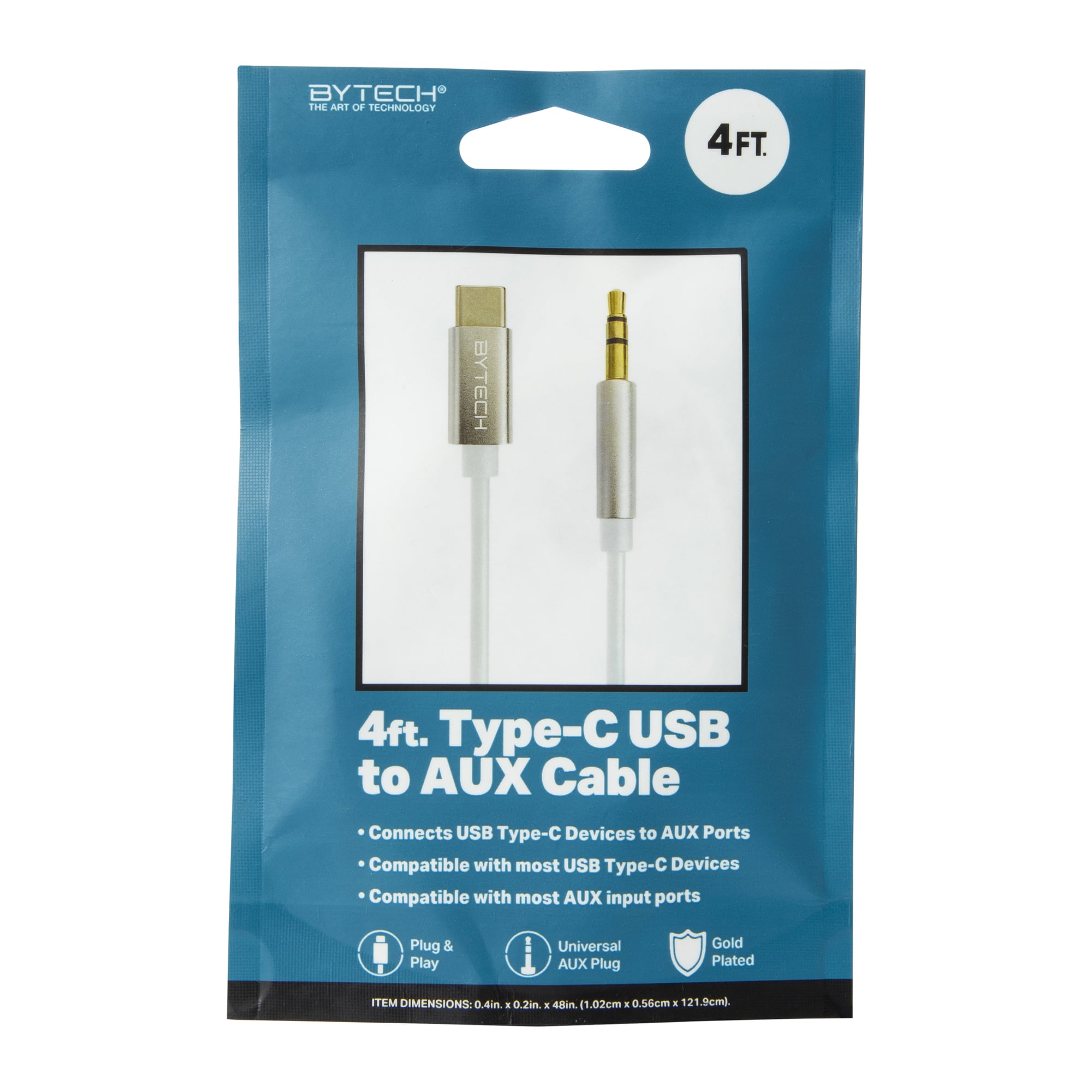 4ft USB-C To Aux Cable