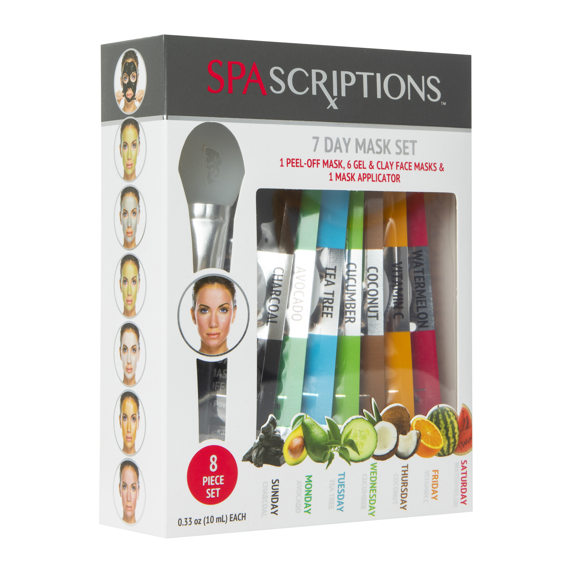 Spascriptions™ 7-Day Mask Set & Applicator 8-Pieces
