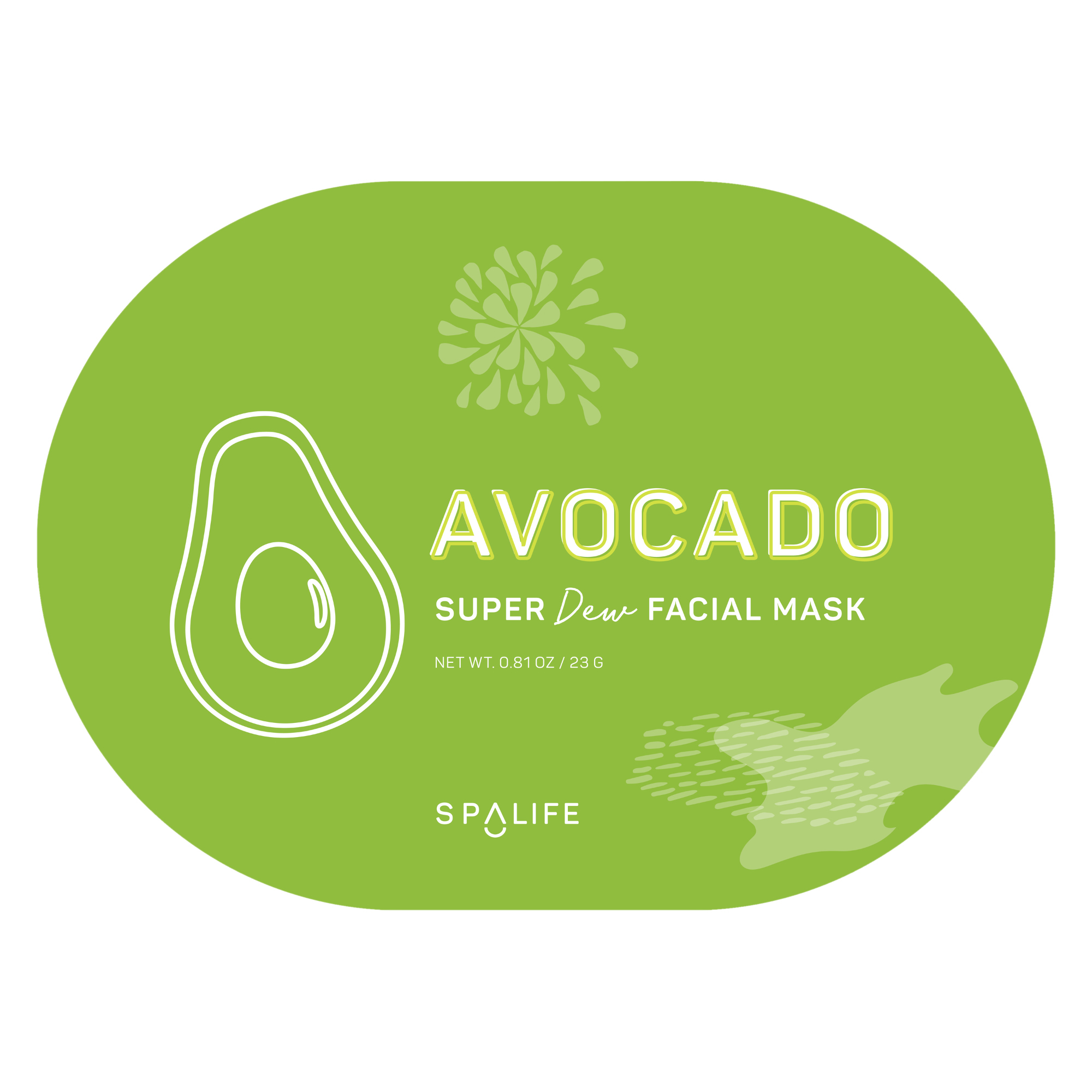 Spa Life™ Avocado Oval Face Mask 0.81oz