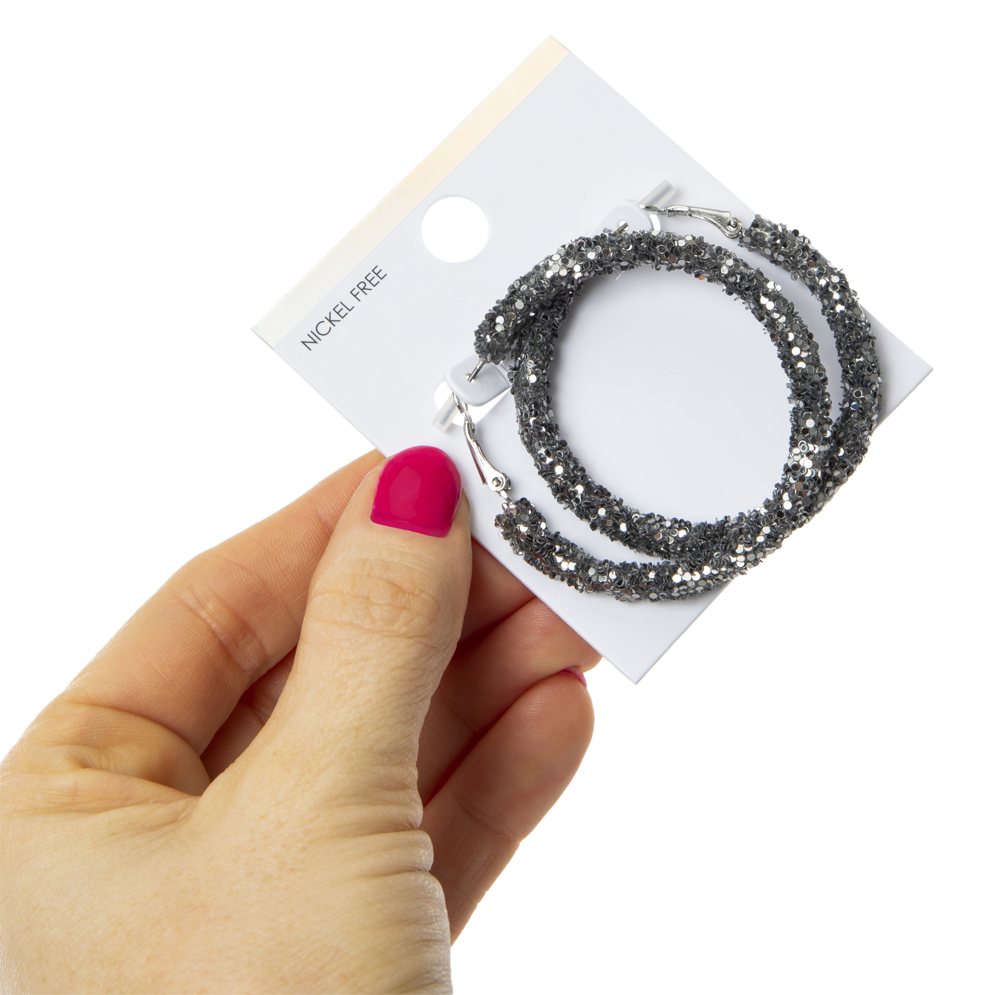 Glitter Hoop Earrings