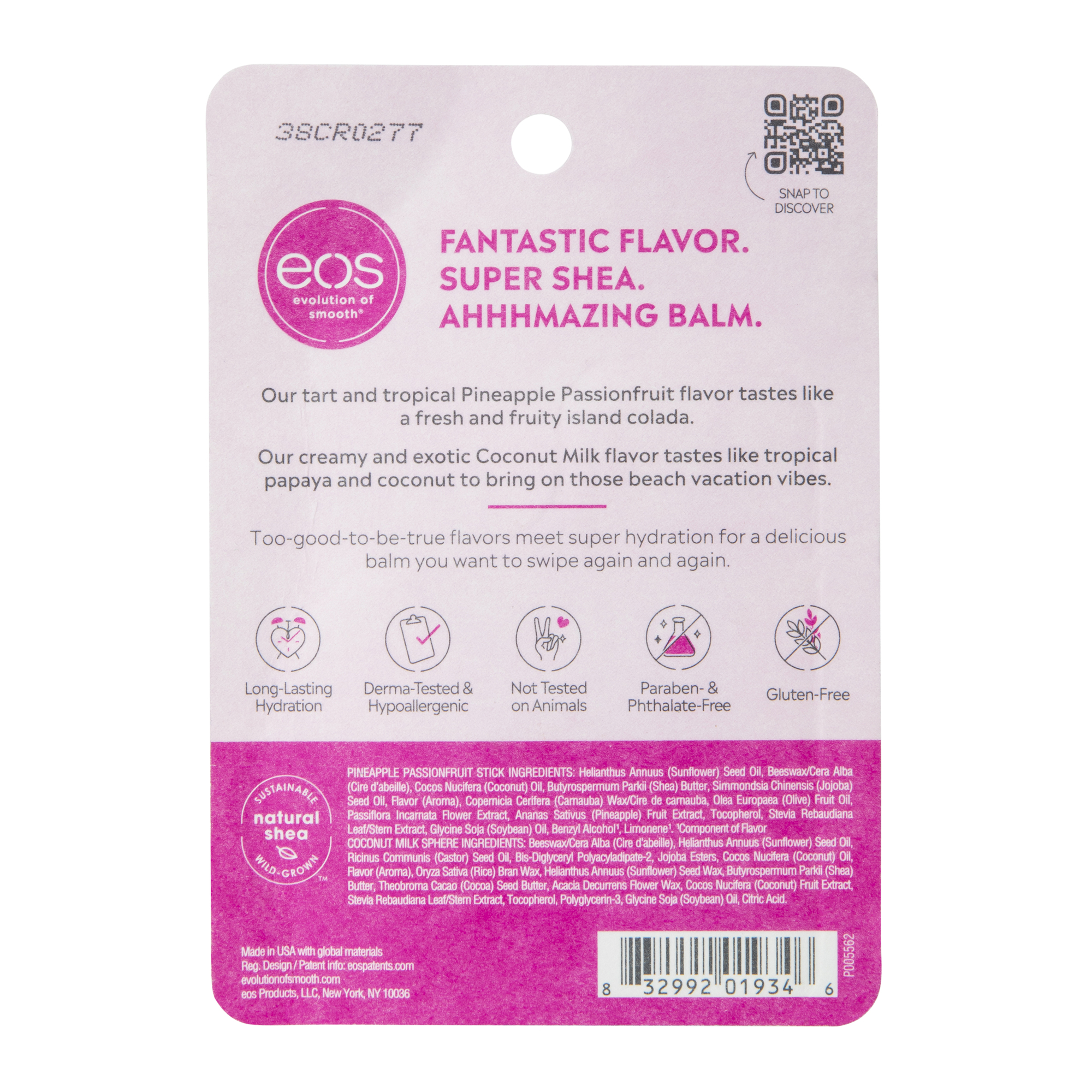 Eos® Pineapple Passionfruit & Coconut Milk Lip Balm Sphere & Stick 2-Pack
