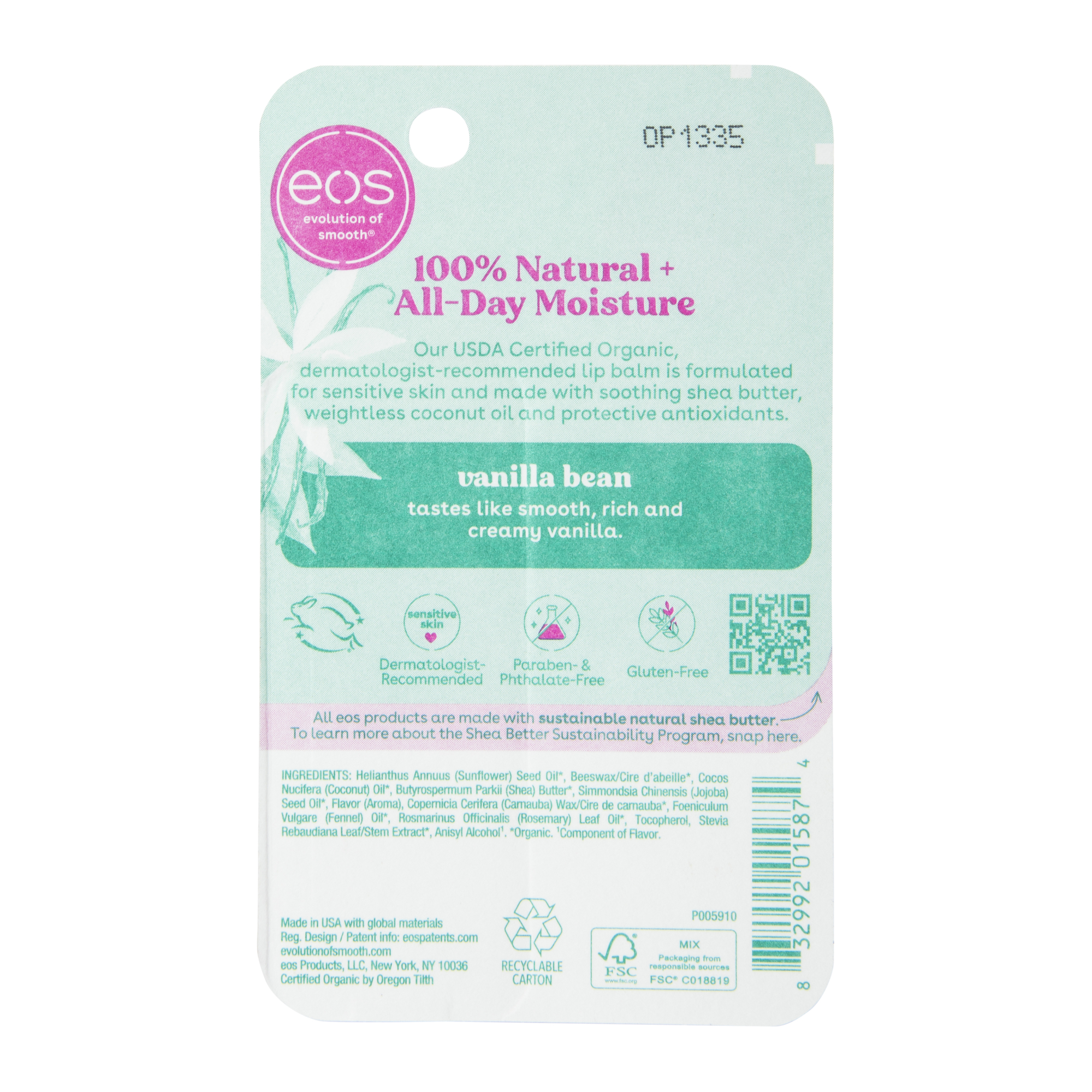 Eos® 100% Natural Vanilla Bean Shea Butter Lip Balm 0.14oz