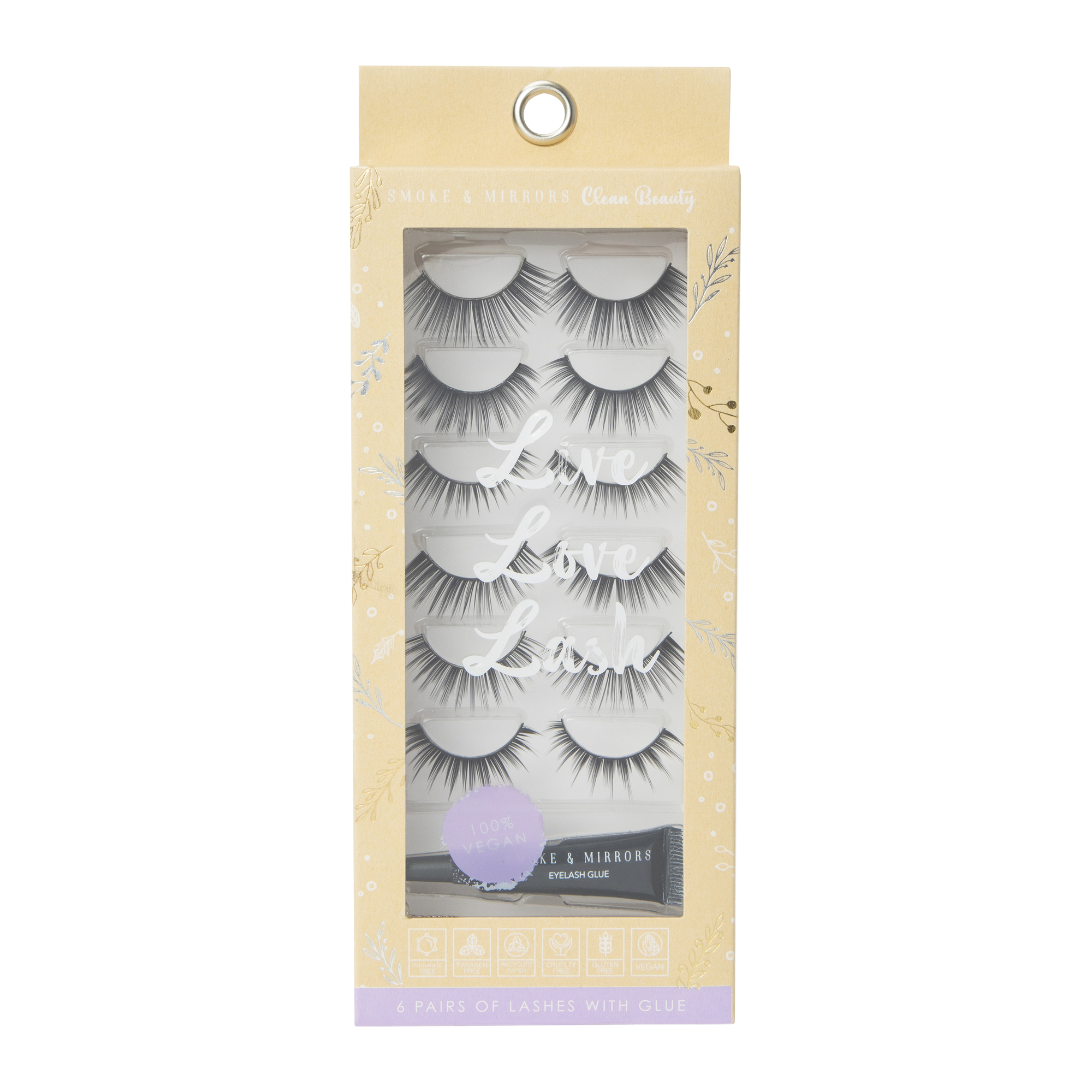 Smoke & Mirrors 6-Pairs False Eyelashes & Glue Set