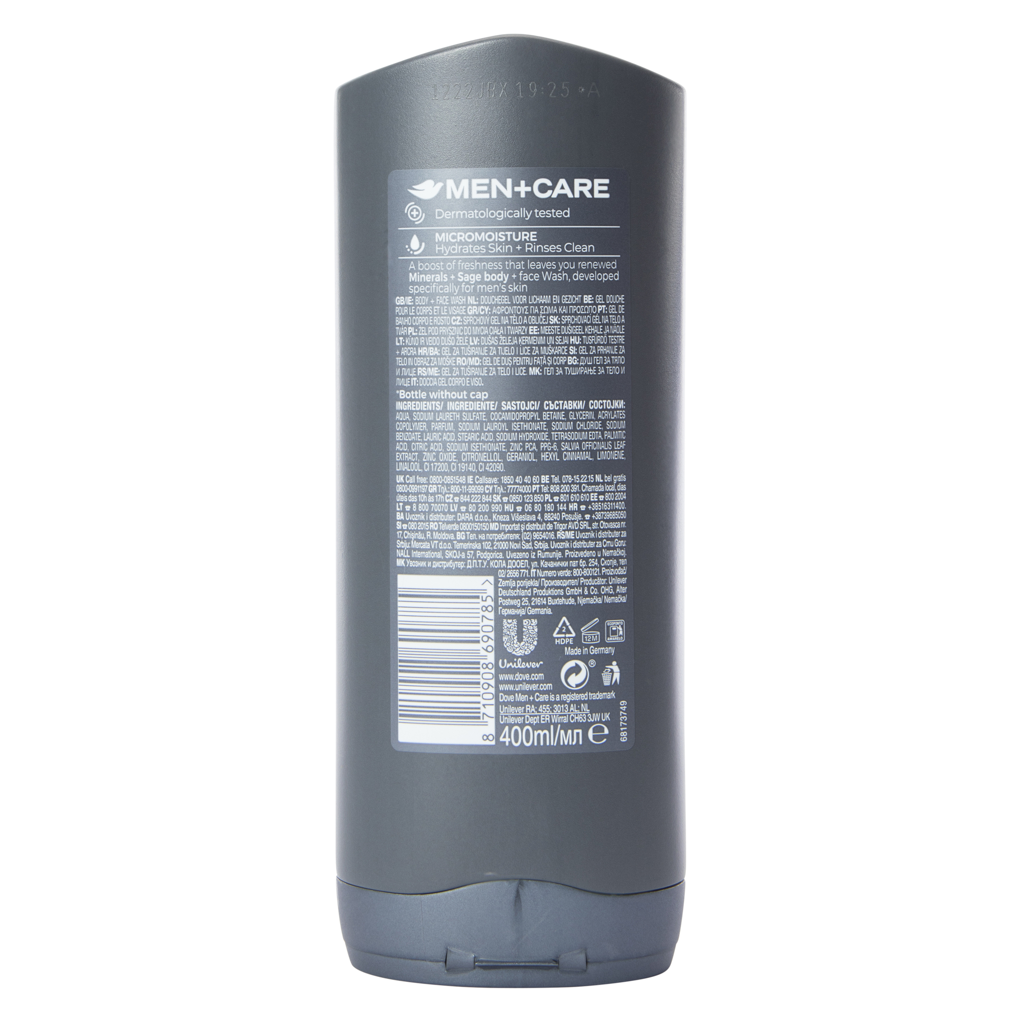Dove® Men + Care Minerals + Sage Body & Face Wash 400ml