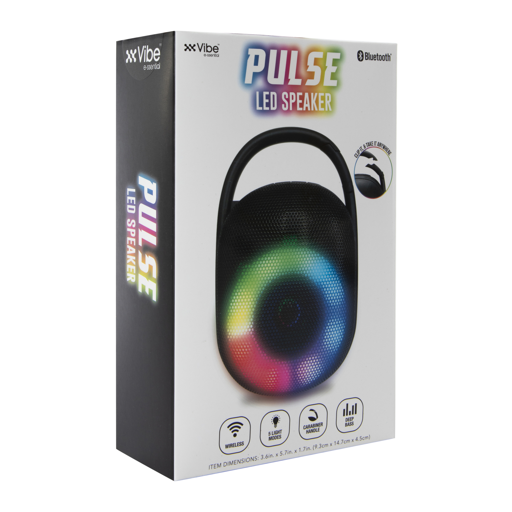 Pulse LED Portable Bluetooth® Clip-On Speaker