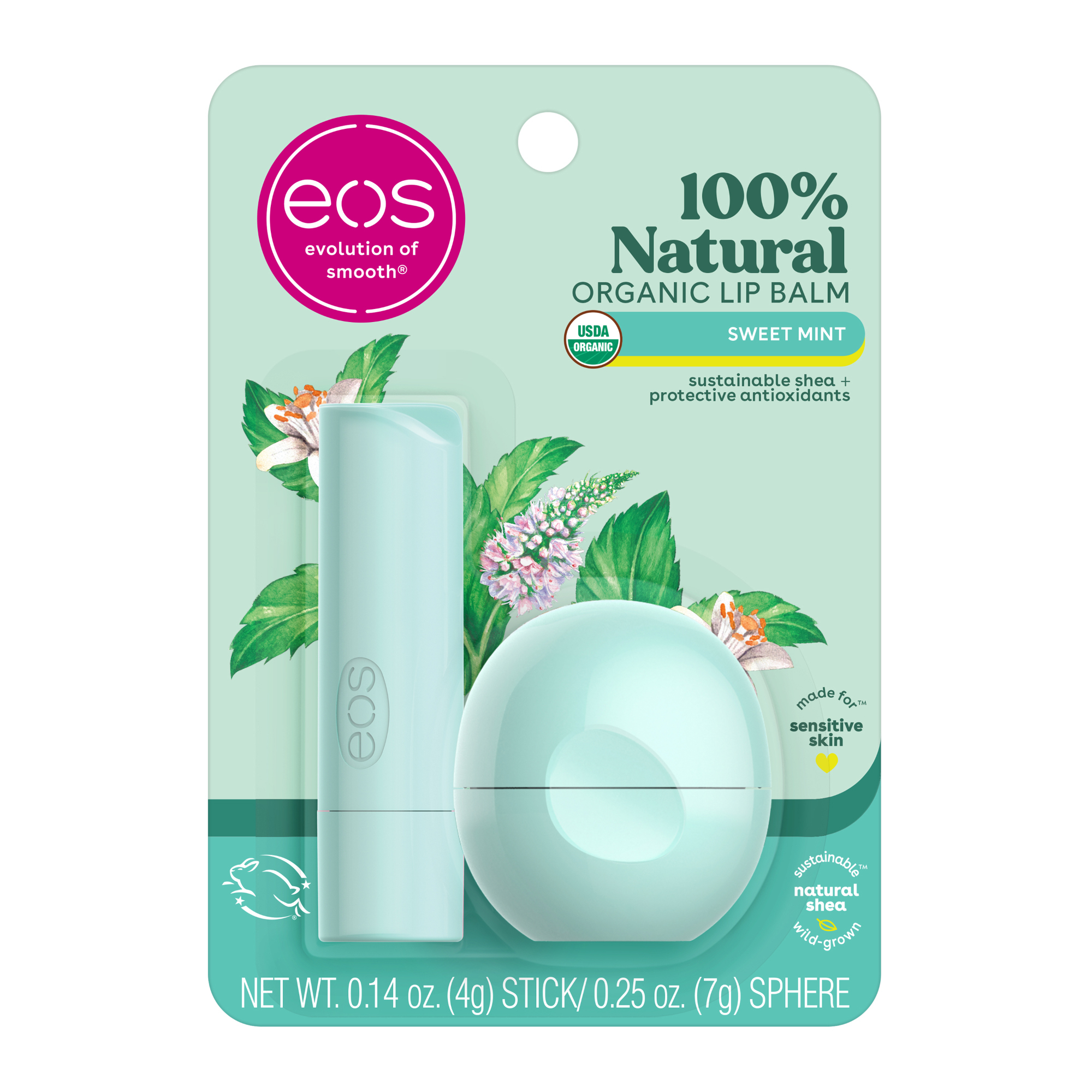 Eos® Organic Lip Balm Sweet Mint 2-Pack