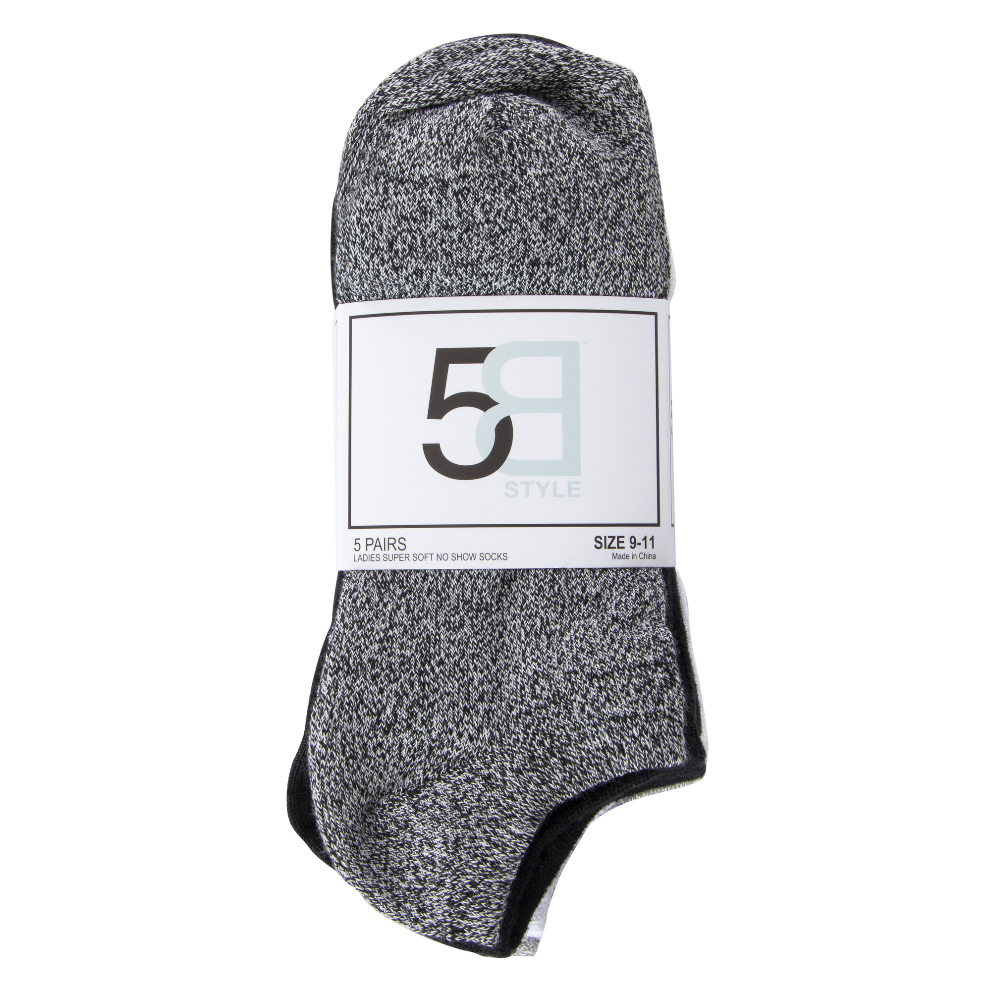 Ladies Marled Soft Ankle Socks 5-Pack