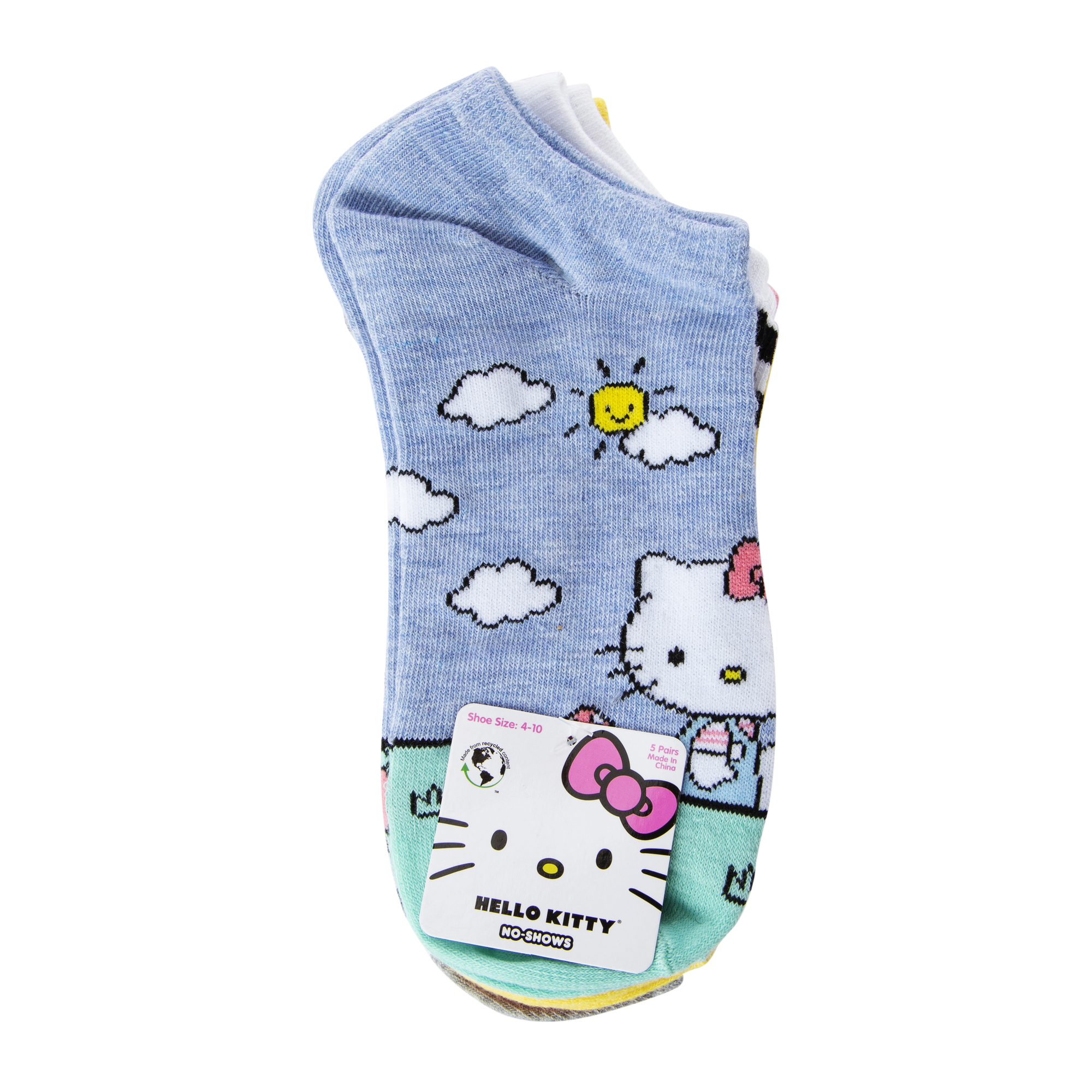 Hello Kitty® Striped No Show Socks 5-Pack