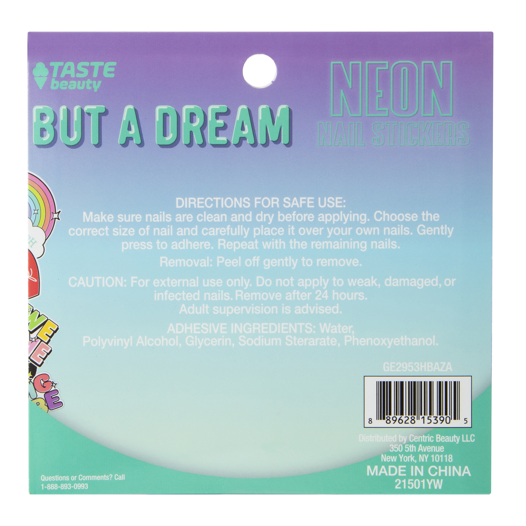 Black & Neon Nail Stickers 70-Piece