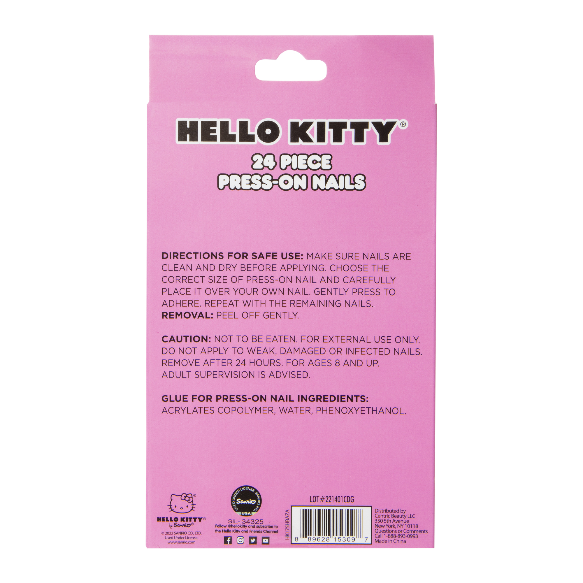 Hello Kitty™ Press-On Nails Set 24-Piece
