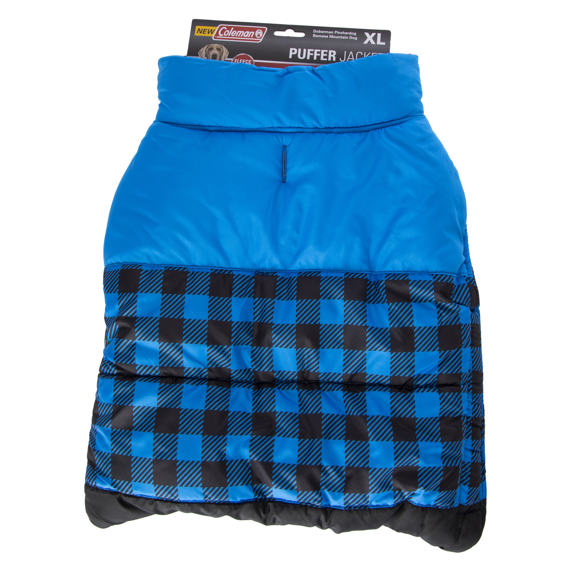 Coleman® Dog Puffer Jacket - Blue Plaid