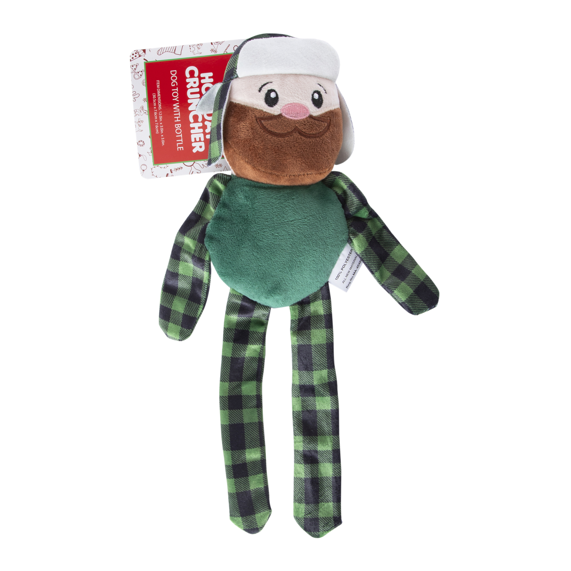 Holiday Plush Long Limb Dog Toy 12in x 3in