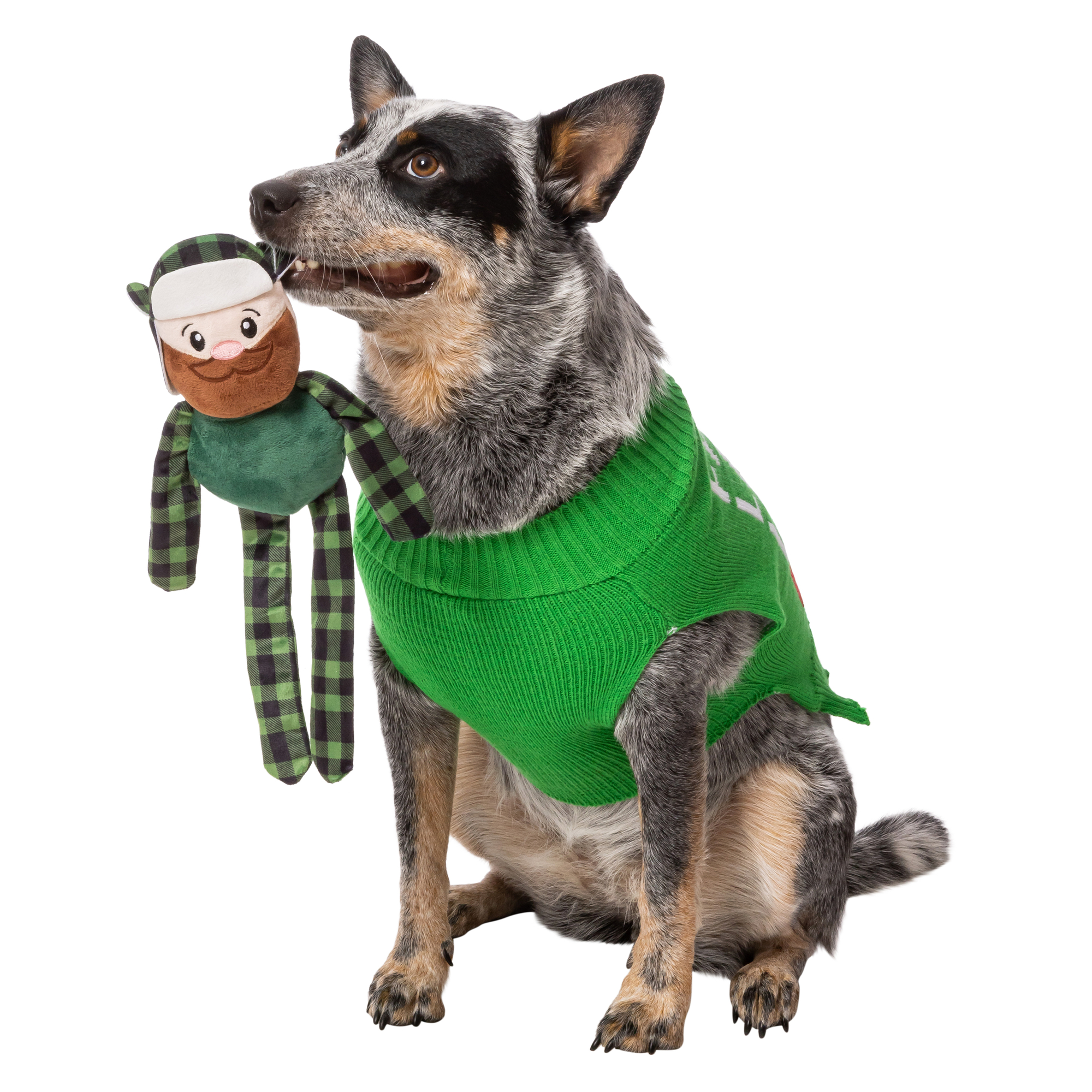 Holiday Plush Long Limb Dog Toy 12in x 3in
