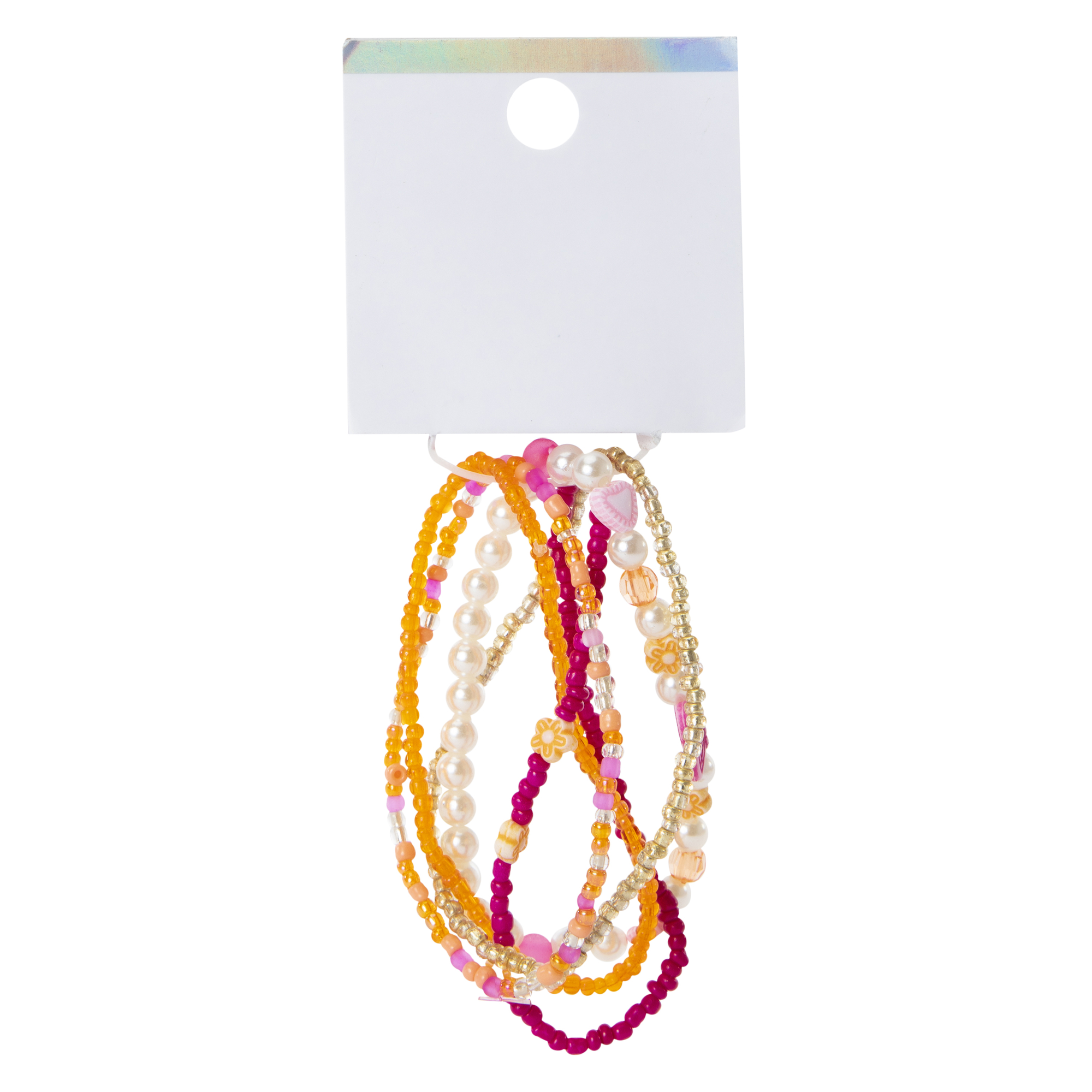 Beaded Bracelets 5-Pack - Orange