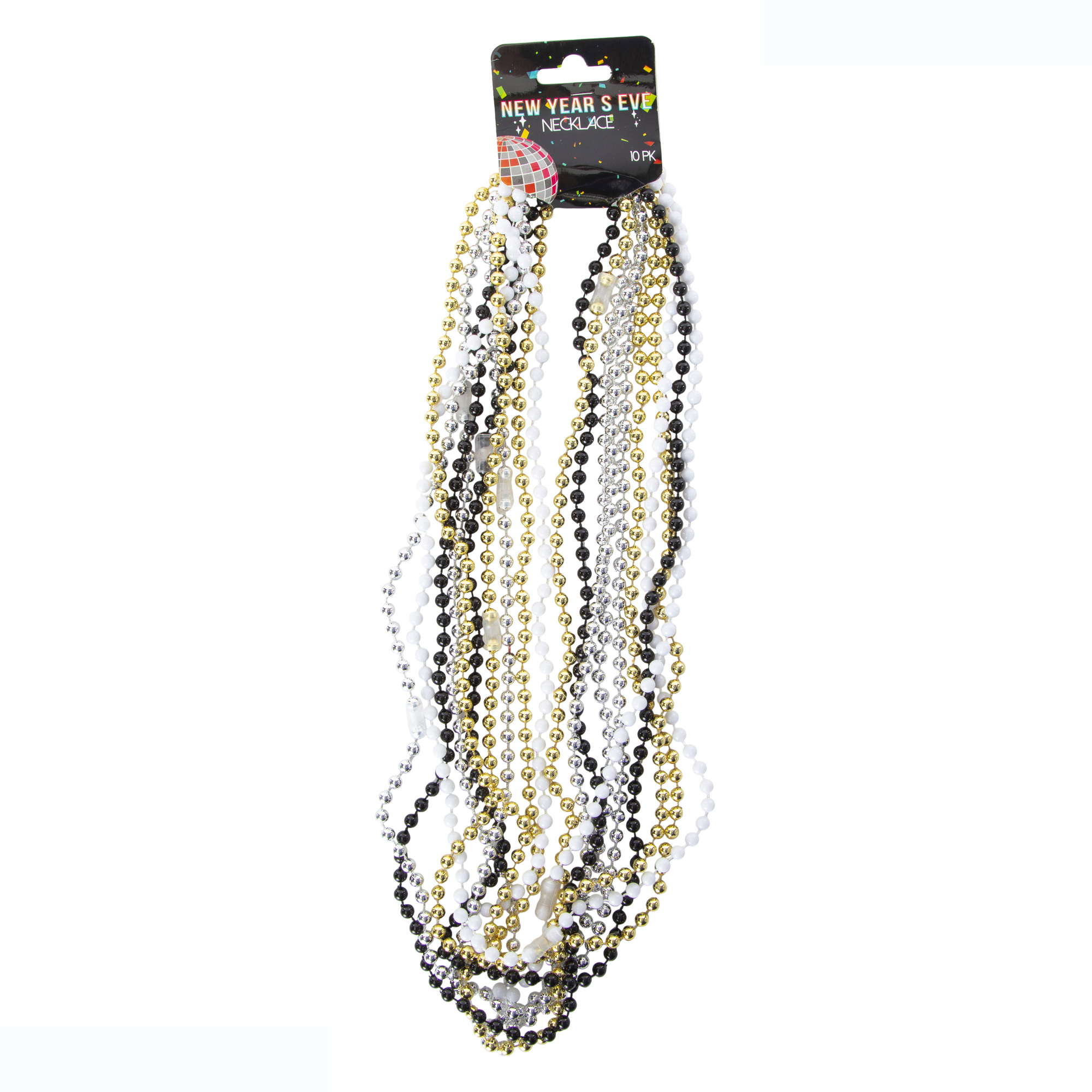 New Year's Party Bead Necklaces 10-Count