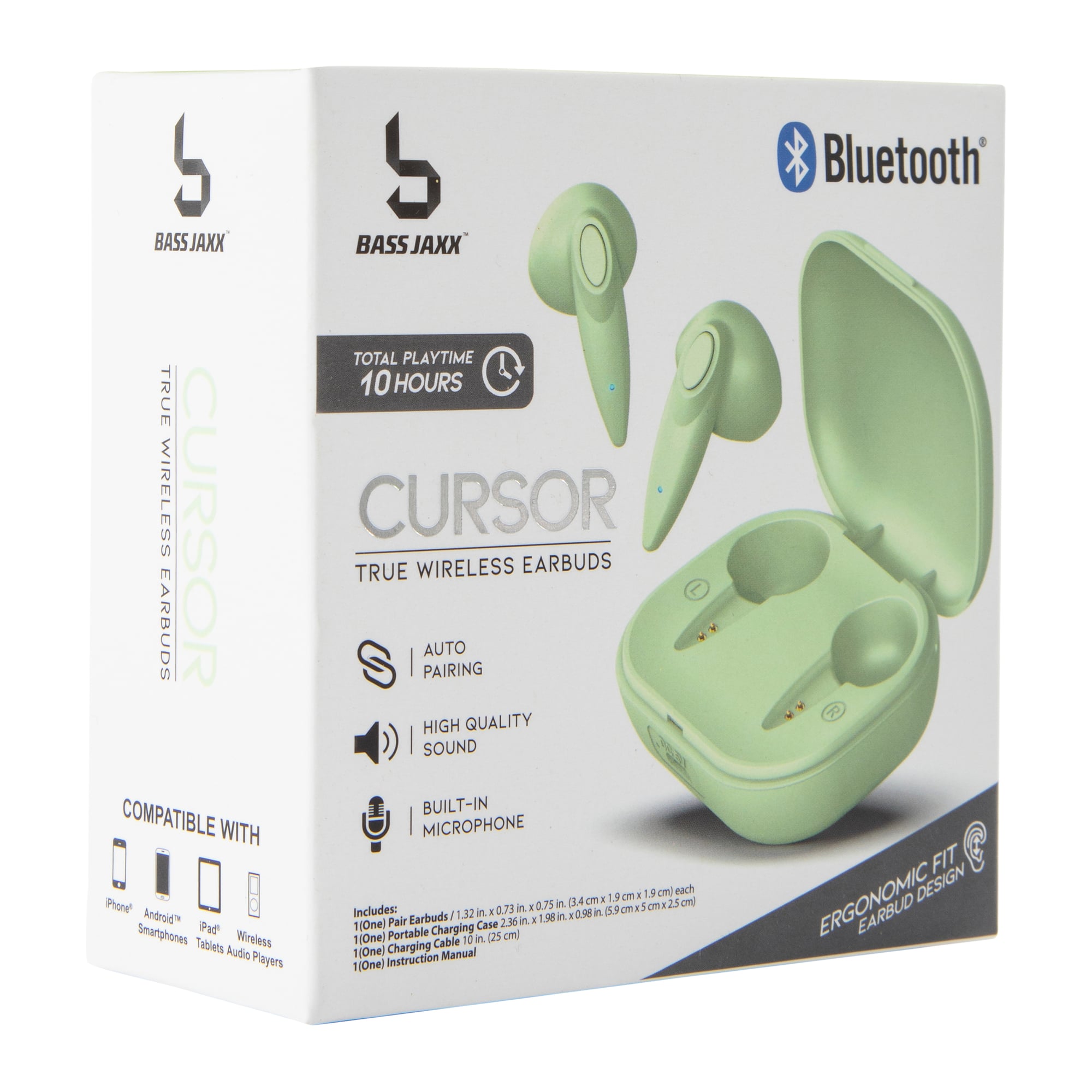 ergonomic bluetooth® earbuds with mic & charging case | Five Below