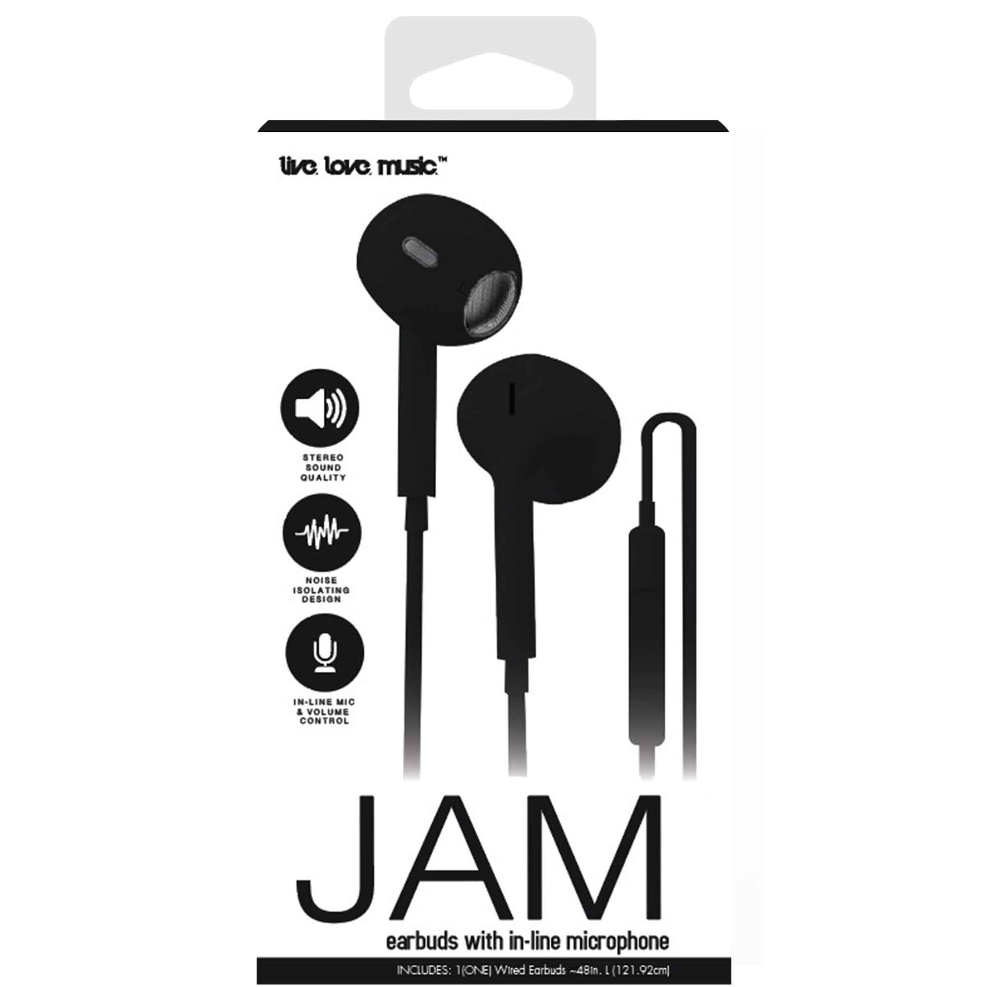 Jam Wired Stereo Earbuds With in-Line Mic