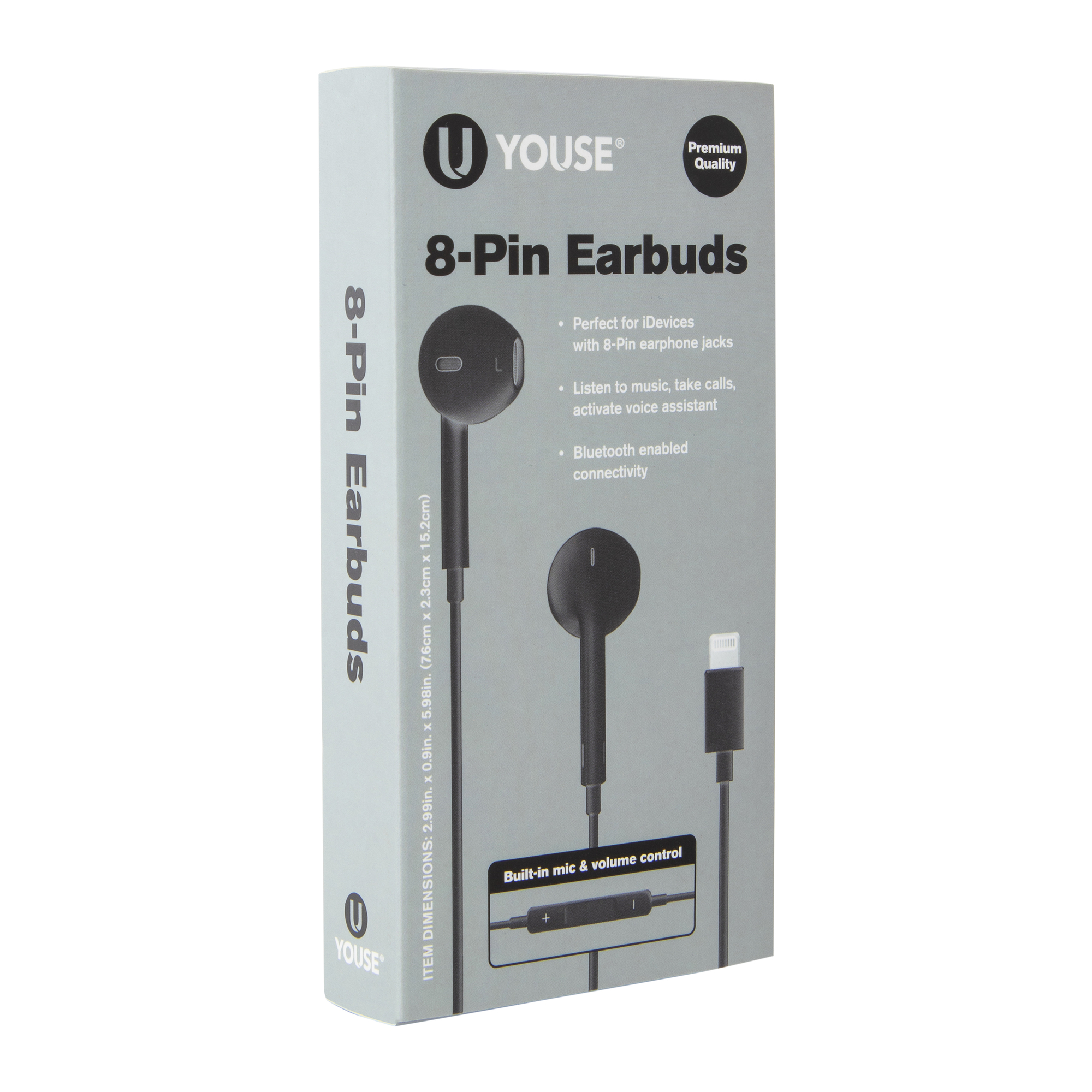 8-Pin Bluetooth® Earbuds With Mic & Volume Control