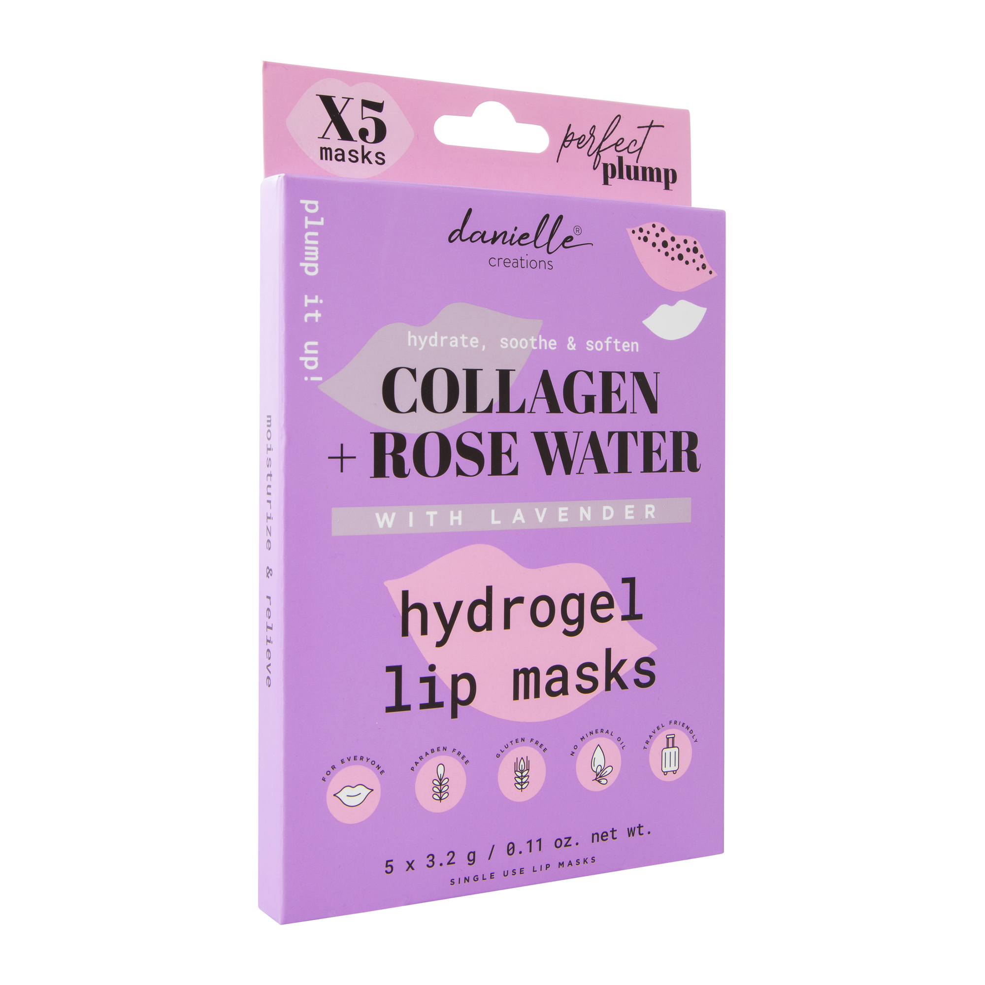Danielle Creations® Collagen & Rose Water Hydrogel Lip Masks 5-Pack