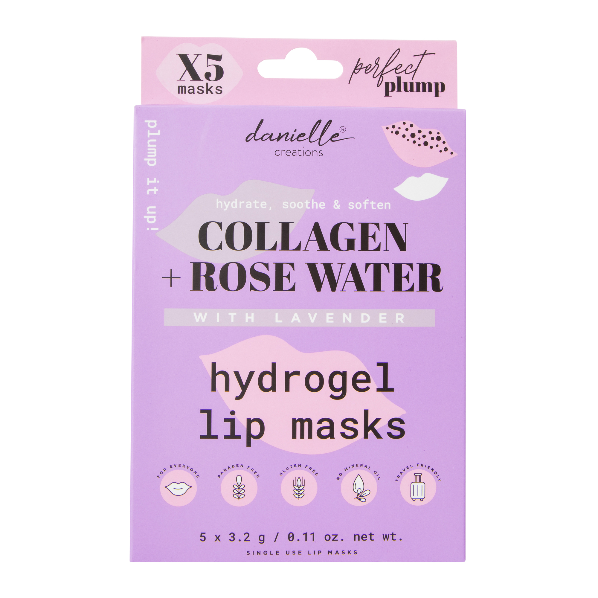 Danielle Creations® Collagen & Rose Water Hydrogel Lip Masks 5-Pack